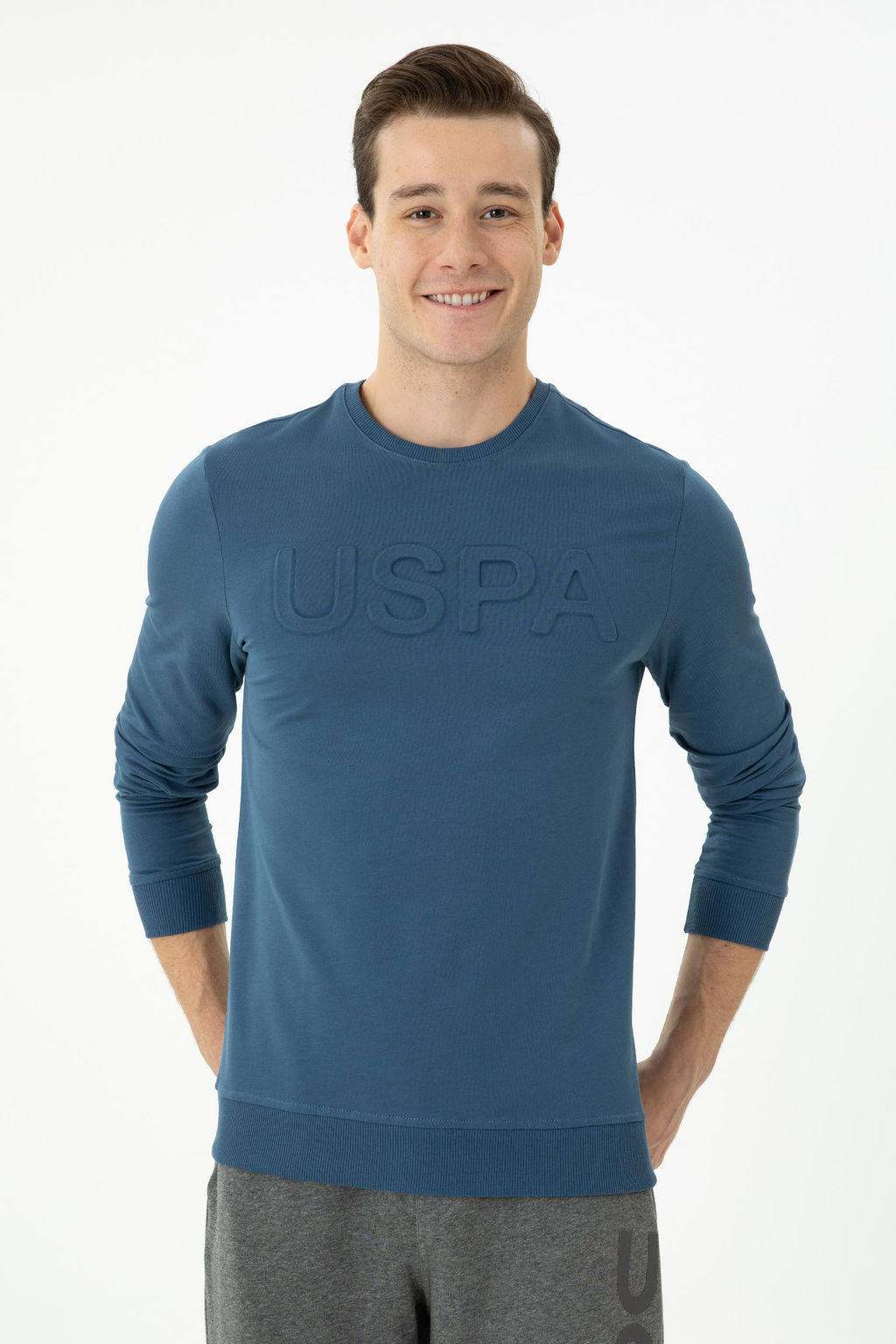 U. S. Polo Assn / Мужской базовый свитшот цвета индиго - U.s. polo assn фото 16