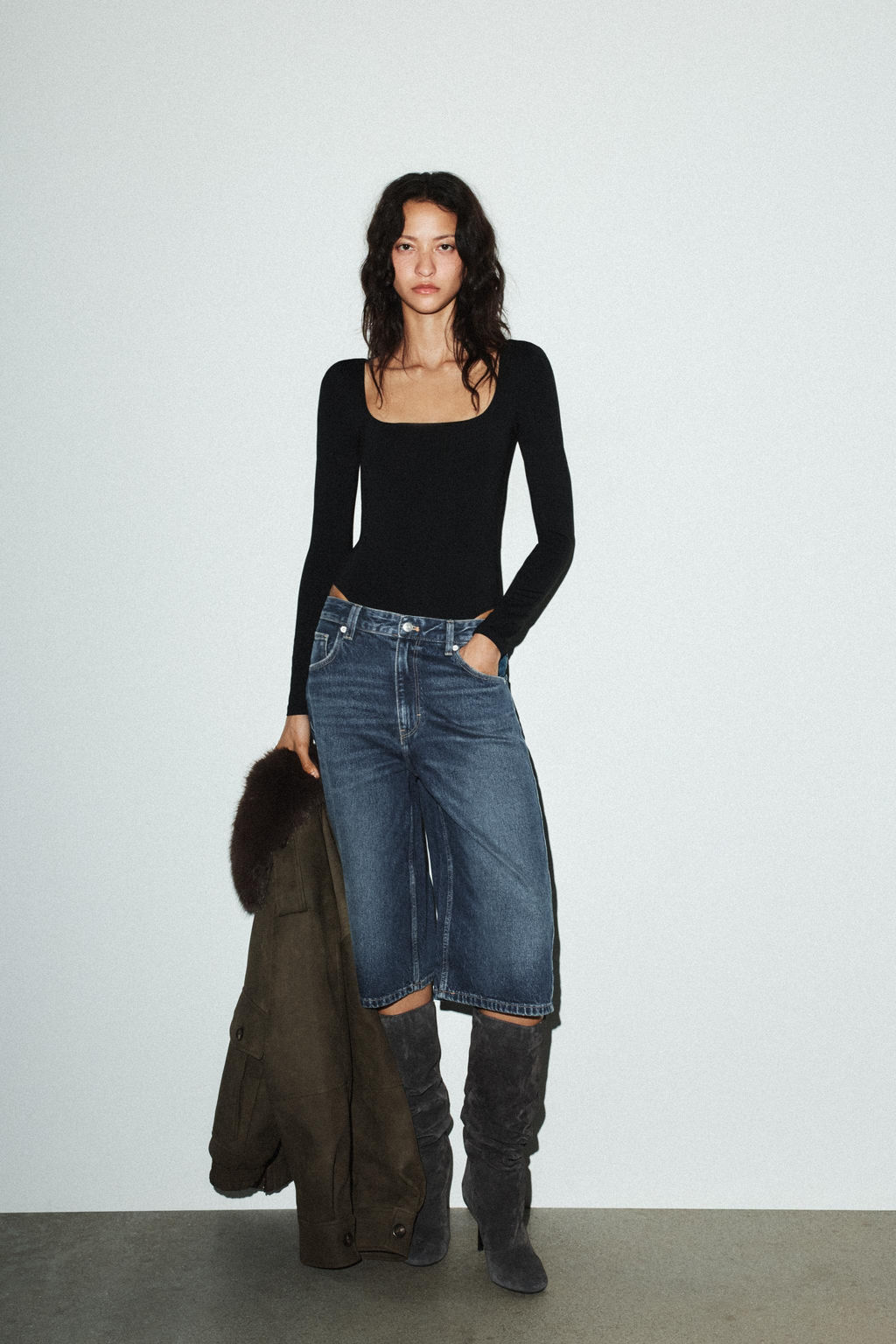 SQUARE NECK POLYAMIDE BODYSUIT - Zara фото 8