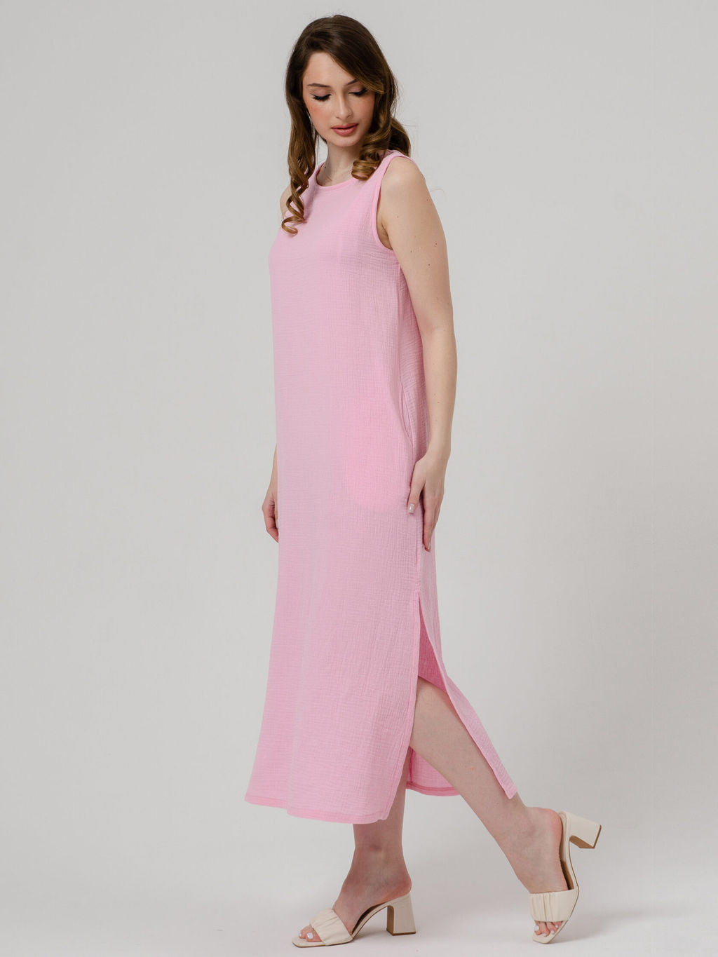 Женское платье муслин розовое 2319 (8)