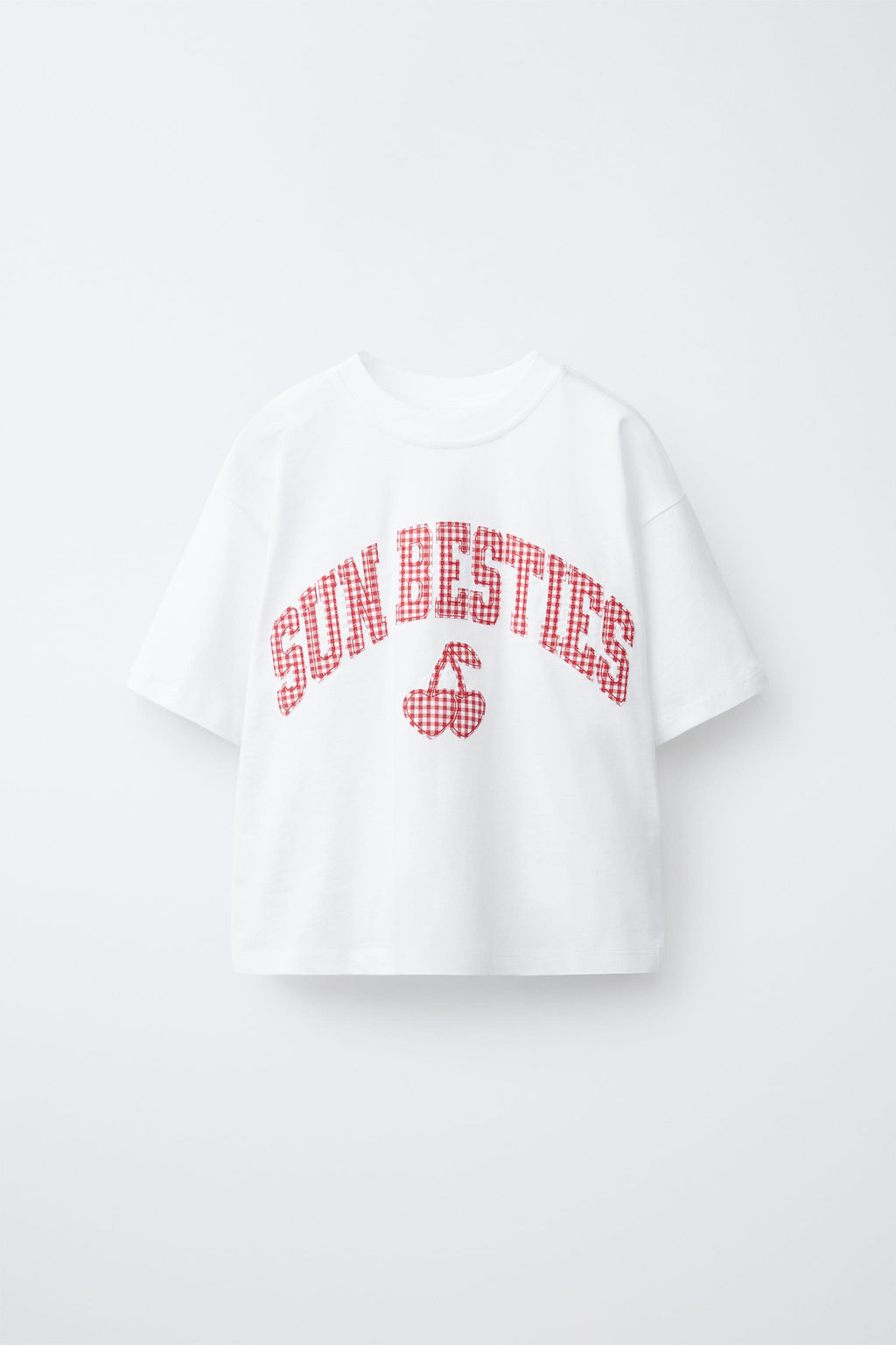 CAMISETA PARCHE VICHY / Blanco
