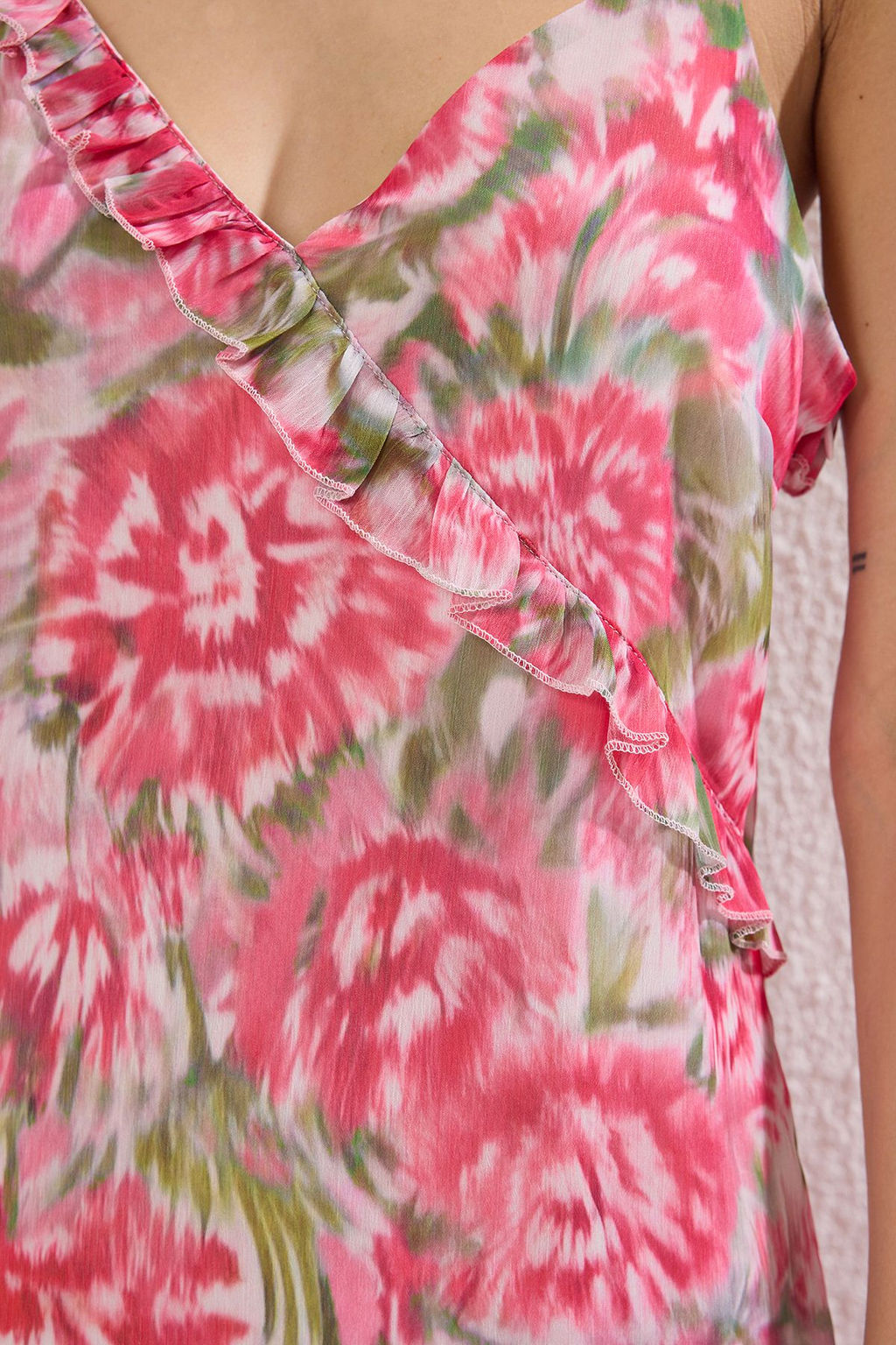 TRENDYOLMILLA Pembe Cicek Desenli A Kesim Maxi Dokuma Elbise TWOSS25EL00440 фото 3