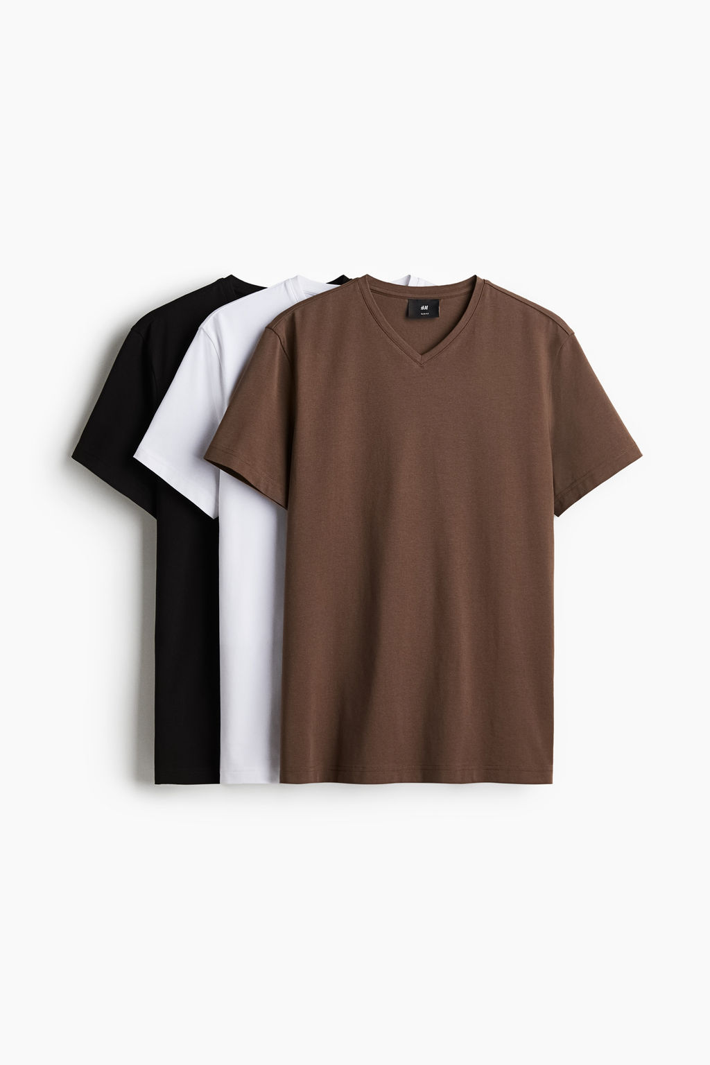 Pack de 3 camisetas con cuello de pico Slim Fit - H&m фото 2