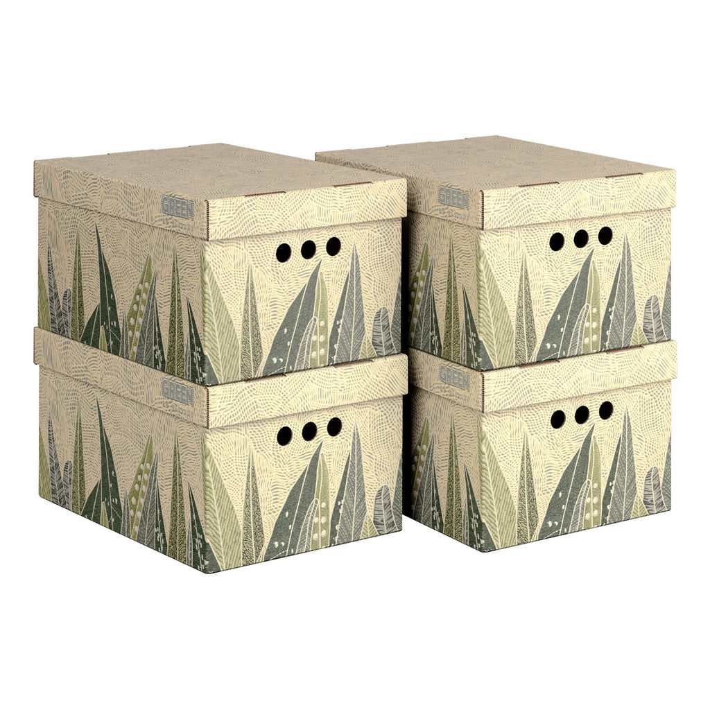 VAL GR-BC-3S Короба картонные, 25*33*18.5 см, набор 3 шт., GREEN, шт