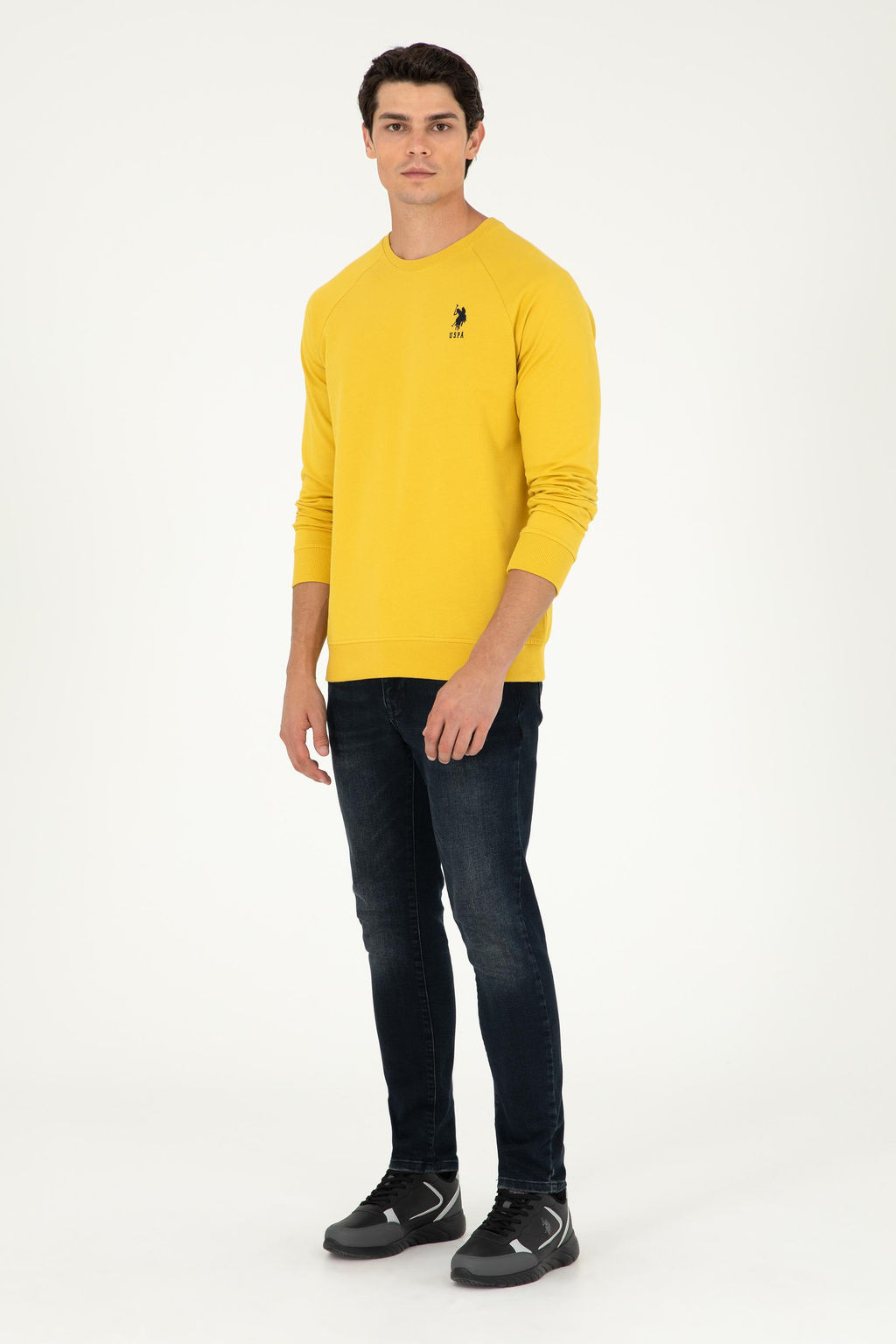 Мужской желтый базовый свитшот - U.s. polo assn фото 4