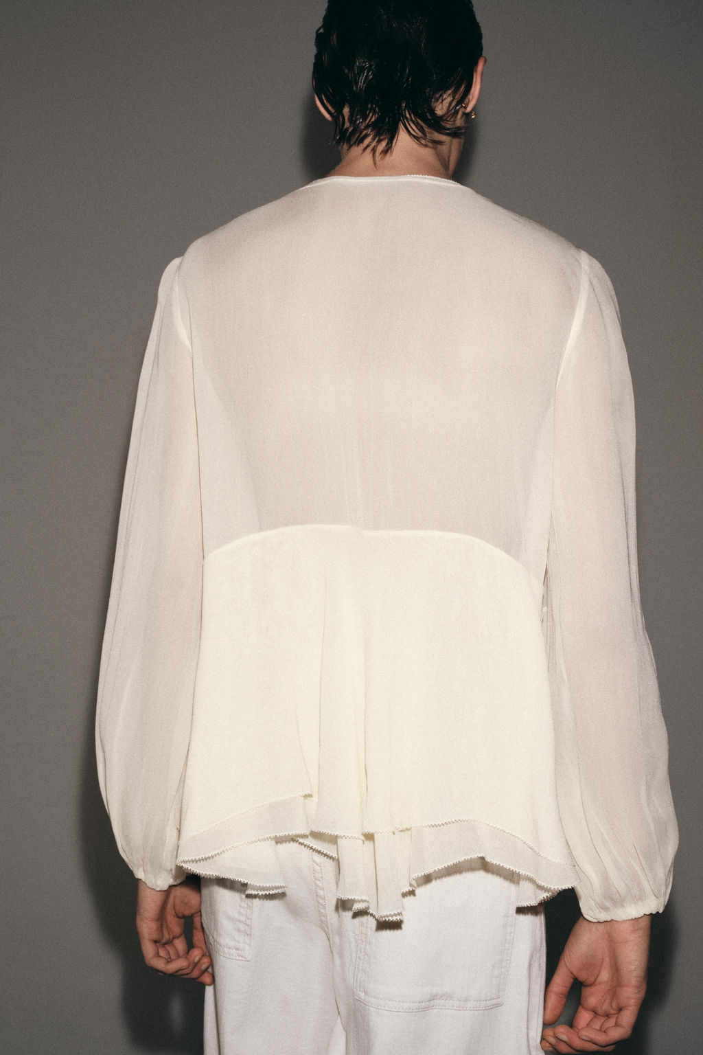 BLUSA VOLANTES ZW COLLECTION / Crudo - Zara фото 3