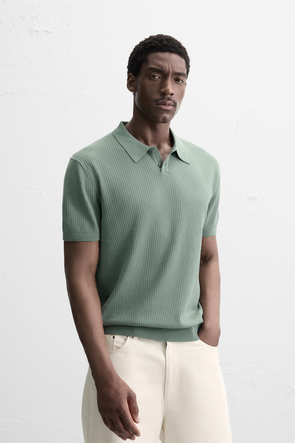 RIB KNIT POLO SHIRT - Zara фото 2