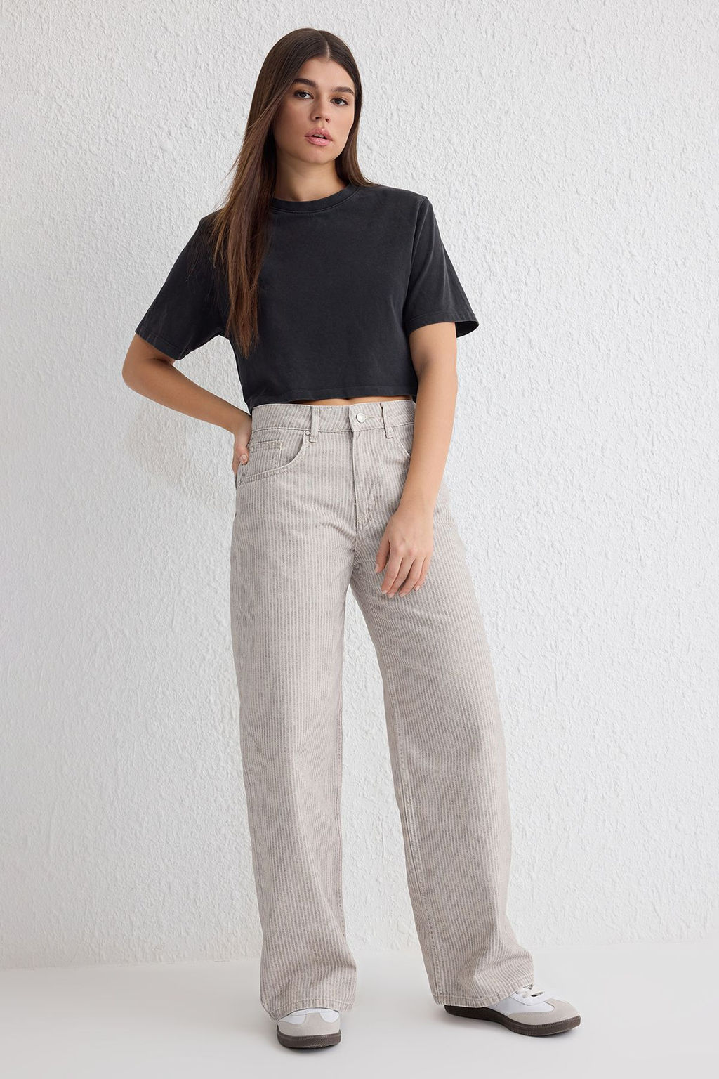 Cok Renkli Cizgili Normal Bel Baggy Jeans TWOSS25JE00017 - Trendyolmilla фото 2