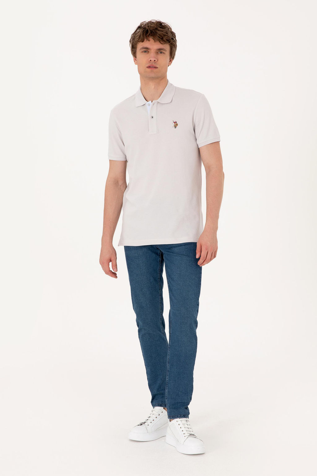 Erkek Slim Fit Polo Yaka A__k Gri Basic Ti__rt Sepette S_rpriz _ndirim - U.s. polo assn фото 4