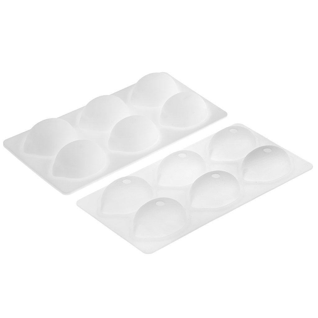 Форма силиконовая для муссовых десертов, пирожных и выпечки Лимон - 6 ячеек состоит из 2-х частей, 25,4х12,6х5,8см, размер ячейки 7х5х5,8см, цвет - белый (Китай) - Домашняя мода фото 2