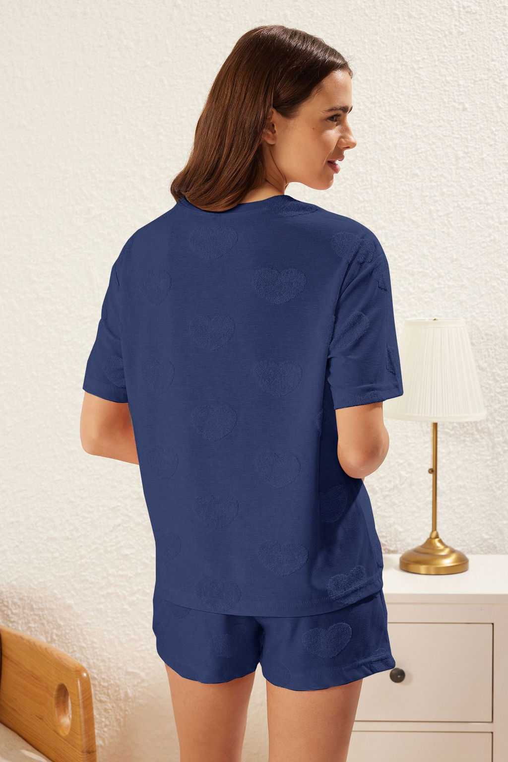 Trendyolmilla Pembe Pamuklu Kalpli Sortlu Orme Pijama Tak?m? THMSS25PT00285  фото 10