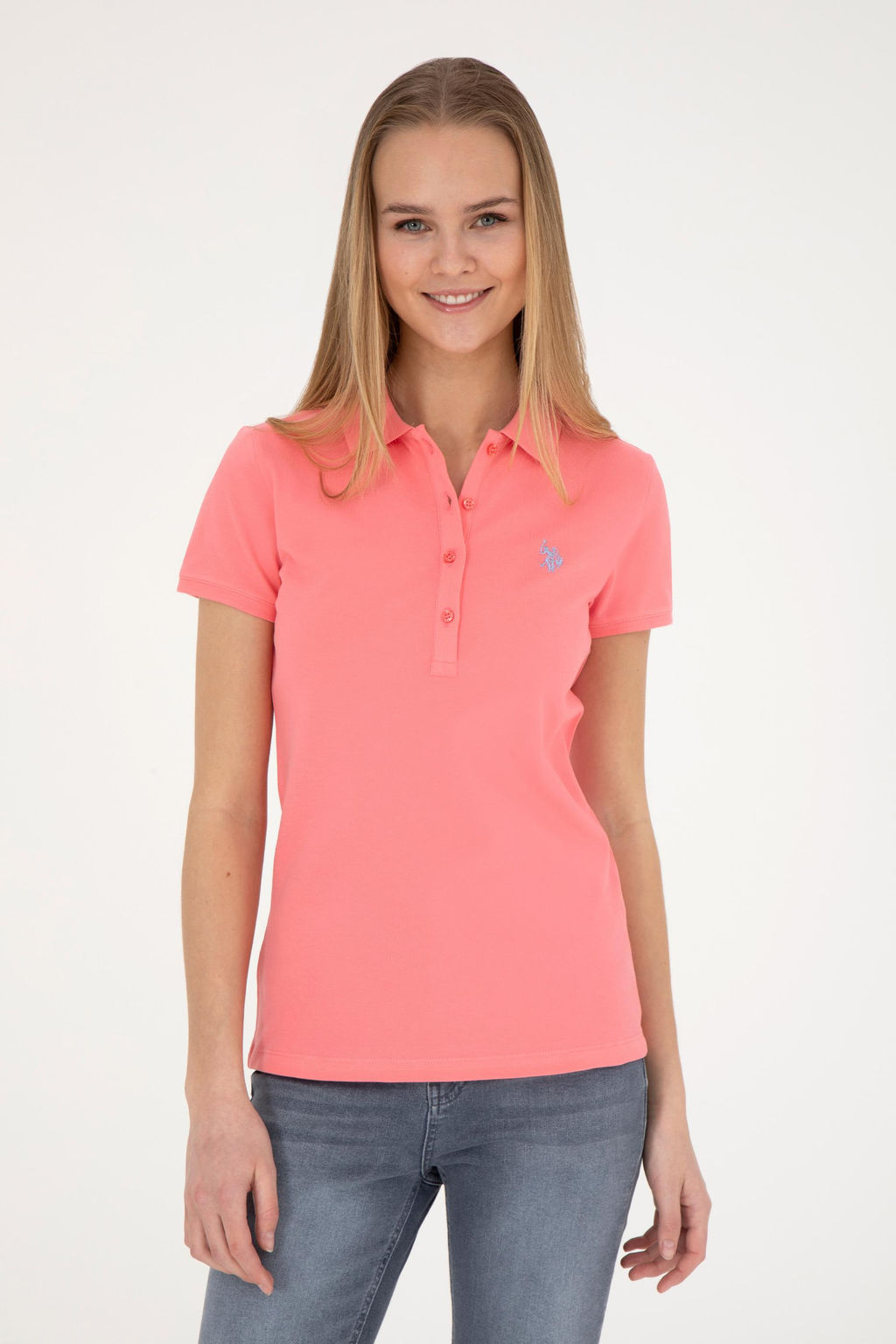 Женская неоново-розовая базовая футболка Неожиданная скидка в корзине - U.s. polo assn фото 2