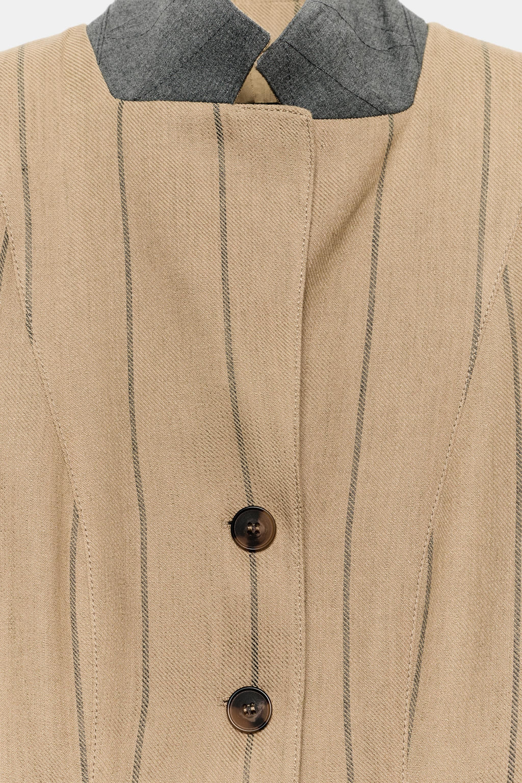BLAZER RAYAS COMBINADA CON LINO ZW COLLECTION / Camel medio - Zara фото 10