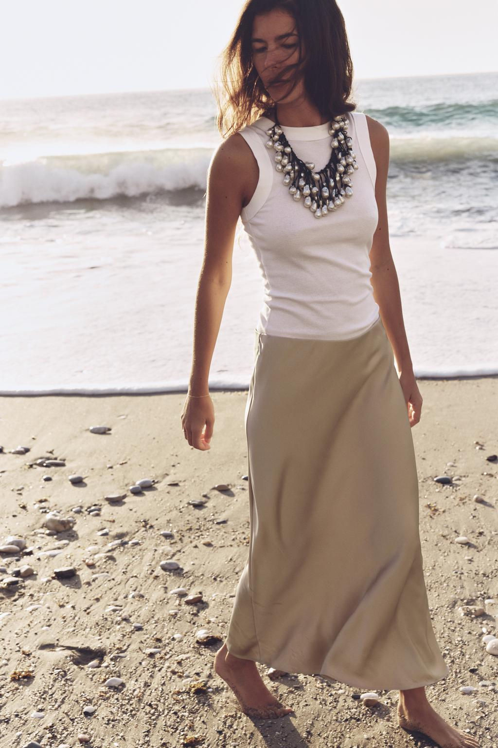 SATIN MIDI SKIRT - Zara фото 9