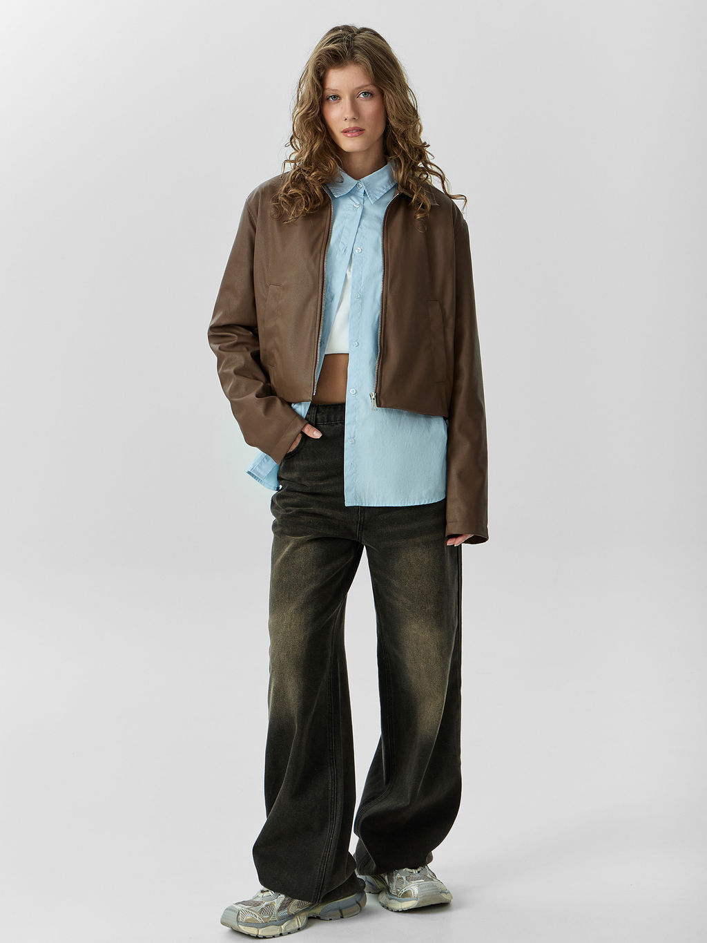 Куртка женская коричневая укороченная - Mark formelle фото 6