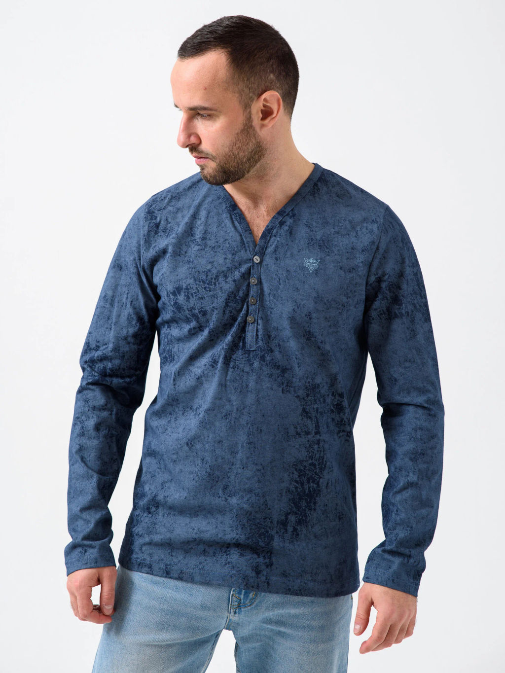 Лонгслив эффект варенки 100% ХЛОПОК- Путешествие - Оптима фото 3