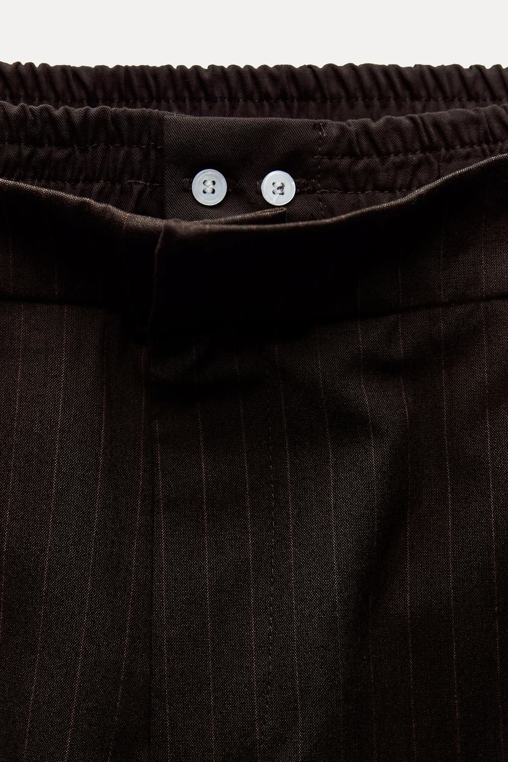 PINSTRIPE TROUSERS WITH BOXER DETAIL - Zara фото 7