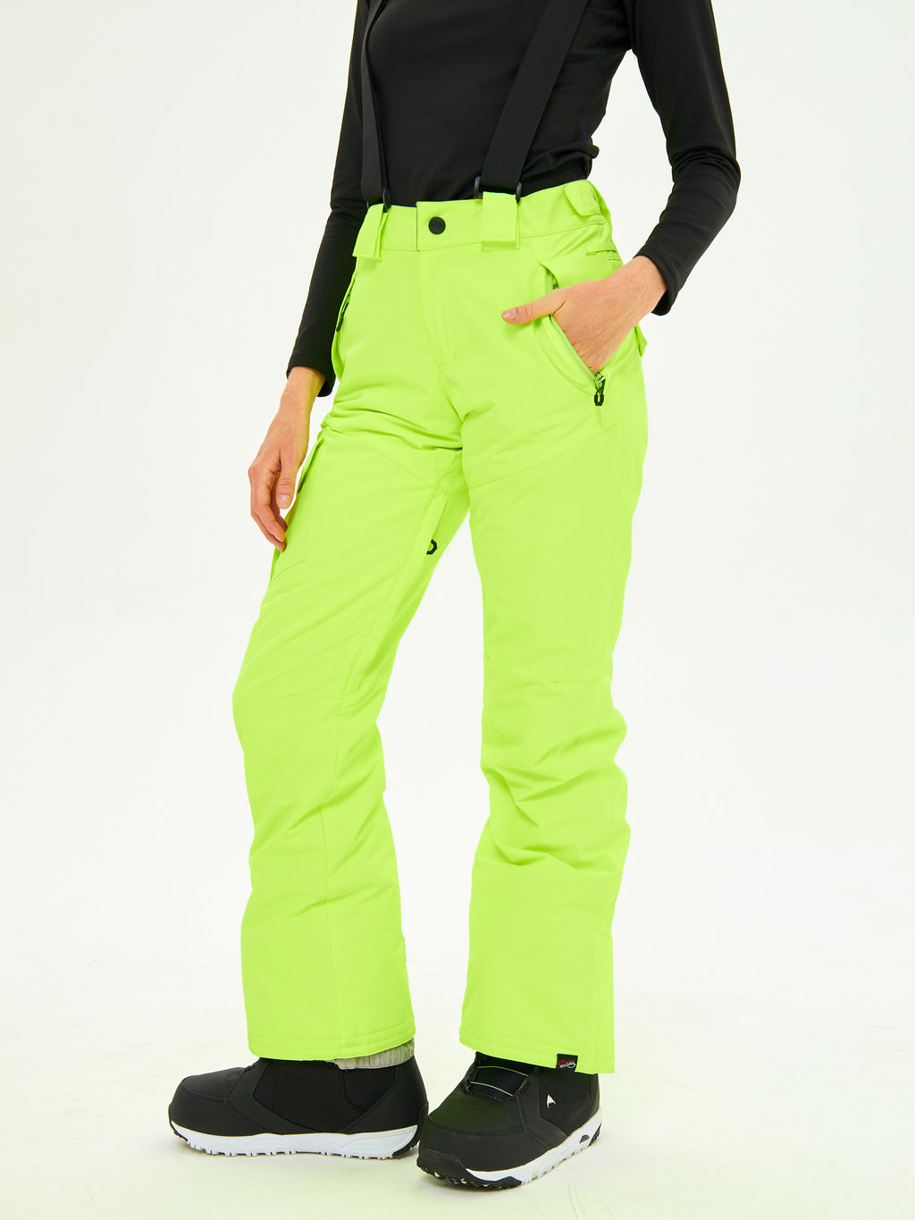 Брюки зимние женские / сноубордические Alpha Endless Симфония склона_YEL Желто-зеленый  фото 14