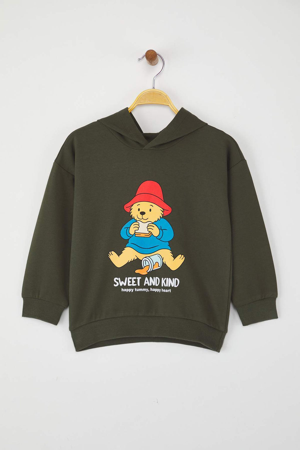 Zumrut Yesili 100% Pamuk Bask?l? Kapusonlu Oversize Orme Erkek Cocuk Sweatshirt TKDAW26SW00006 - Trendyolmilla фото 2