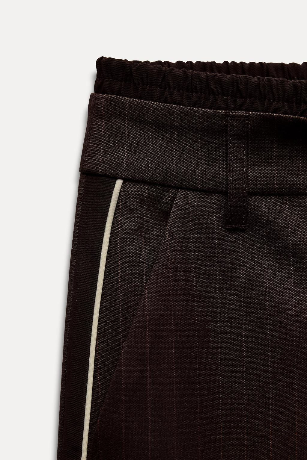 PINSTRIPE TROUSERS WITH BOXER DETAIL - Zara фото 6