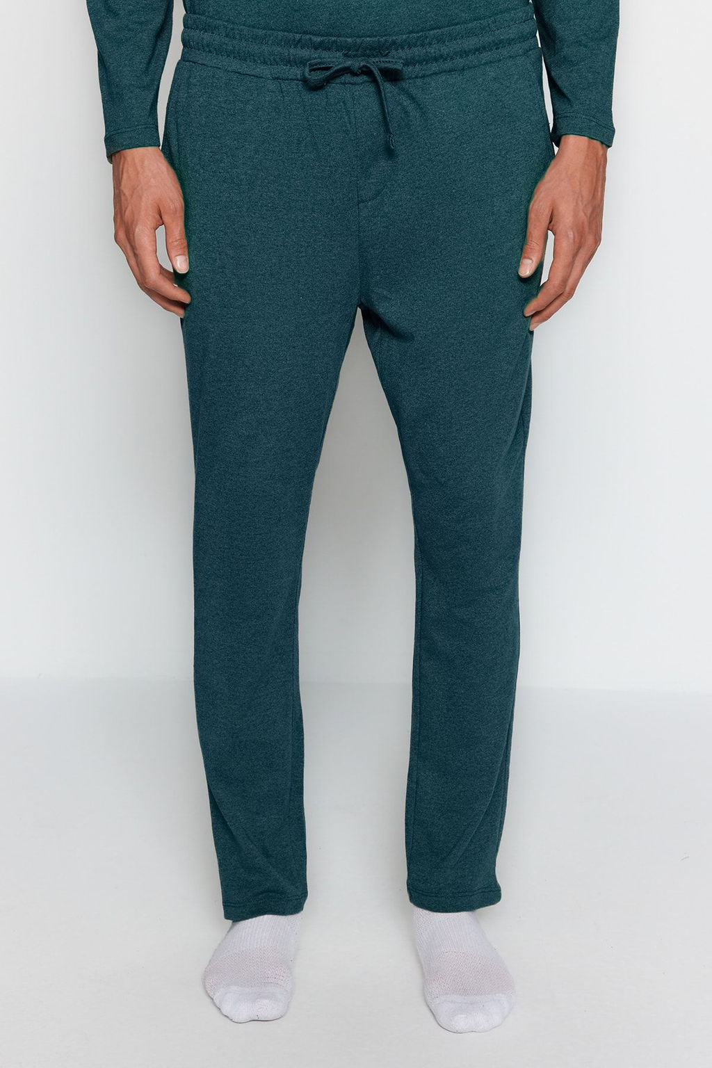 TRENDYOL MAN Lacivert Regular Fit Bask?l? Orme Pijama Tak?m? TMNAW24PT00005 - Trendyolmilla фото 28