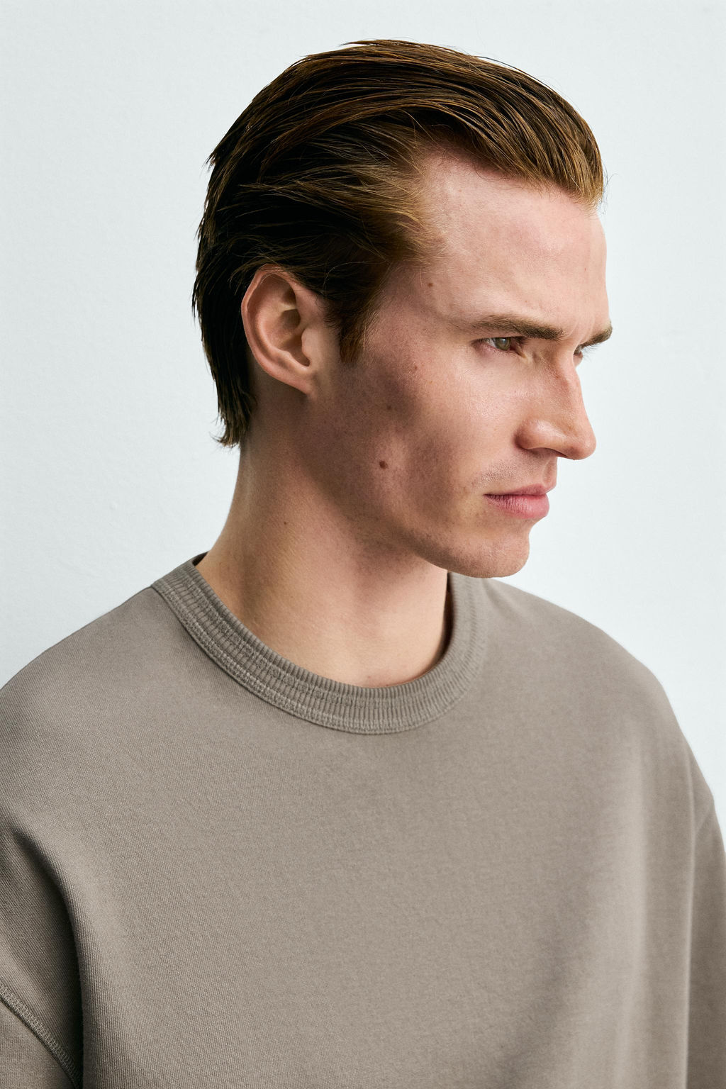 SUDADERA RELAXED FIT MANGA CORTA / Marr?n / Topo - Zara фото 5