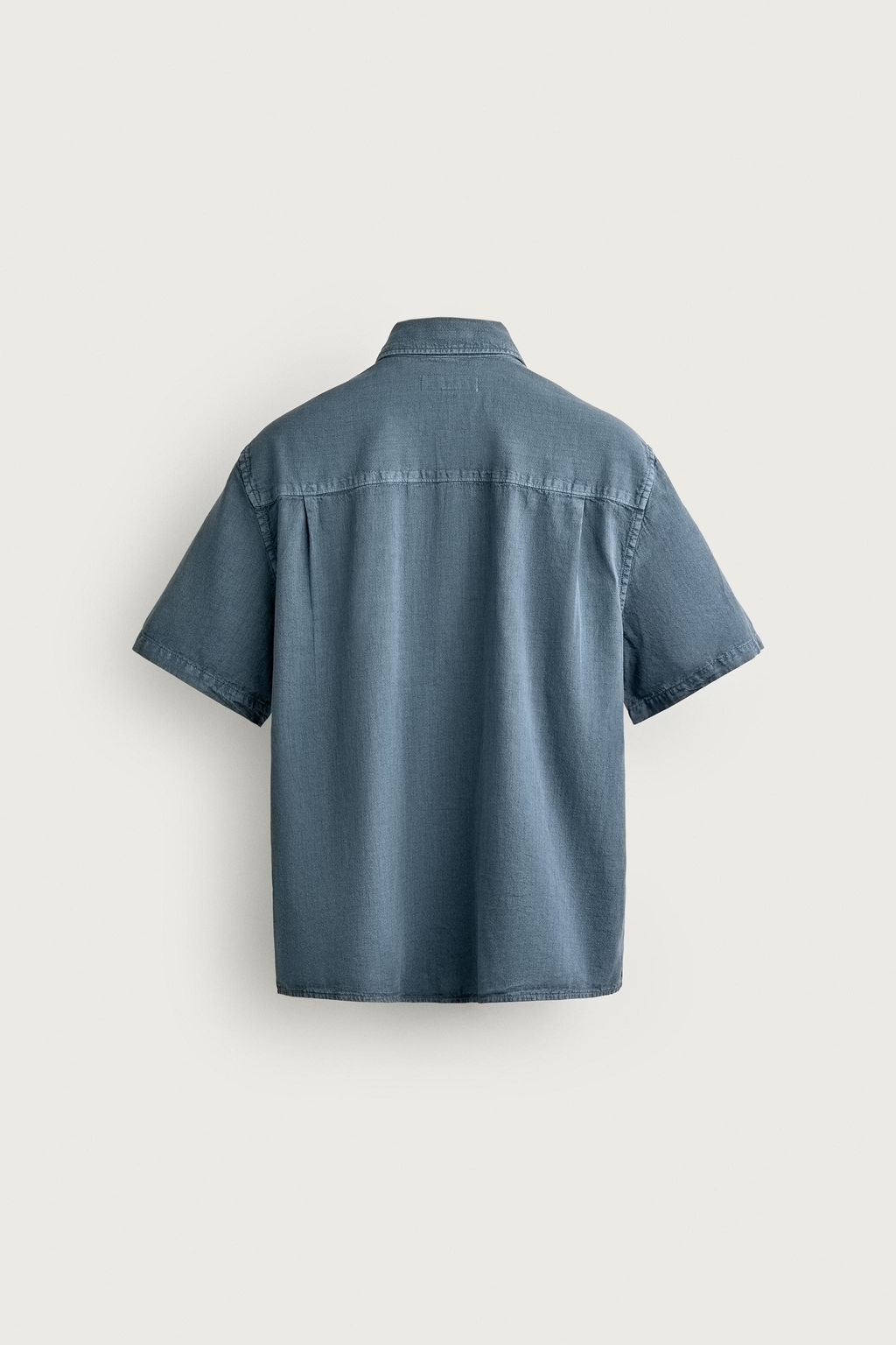 CAMISA REGULAR FIT ALGOD?N - LINO / Azul - Zara фото 8