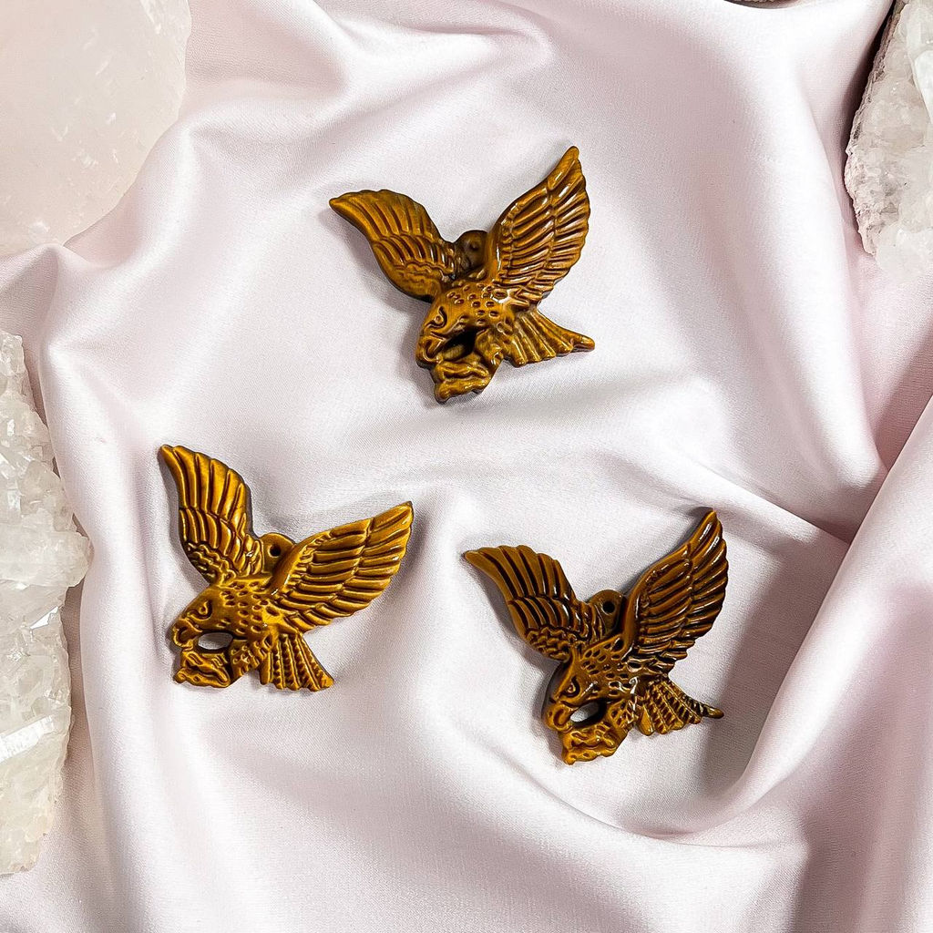 Фигурка резная Орел из Тигрового глаза - Радуга самоцветов фото 2