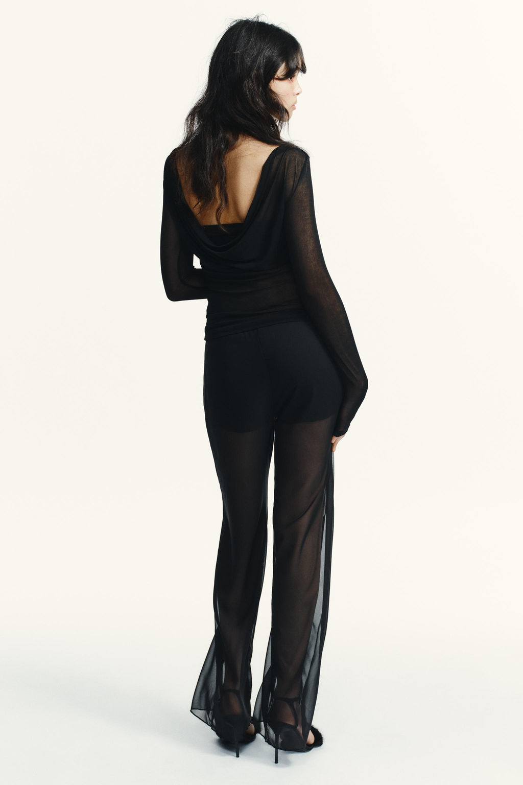 FLOWING SEMI-SHEER TROUSERS - Zara фото 7