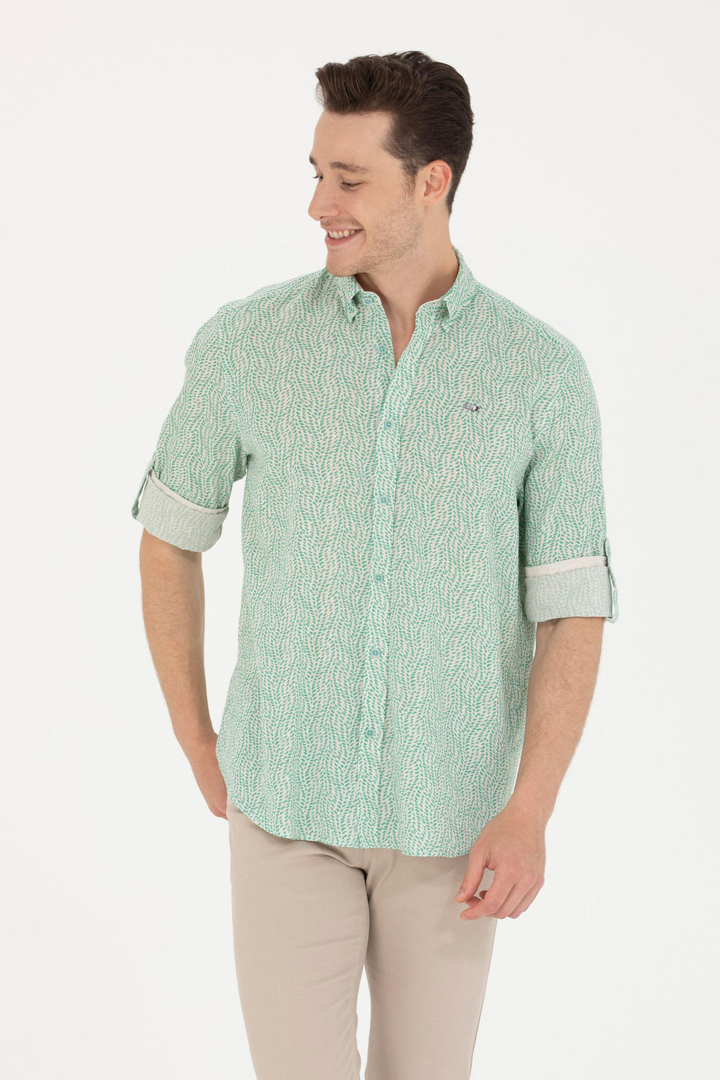 U. S. Polo Assn Мужская мятная рубашка с длинным рукавом - U.s. polo assn фото 15