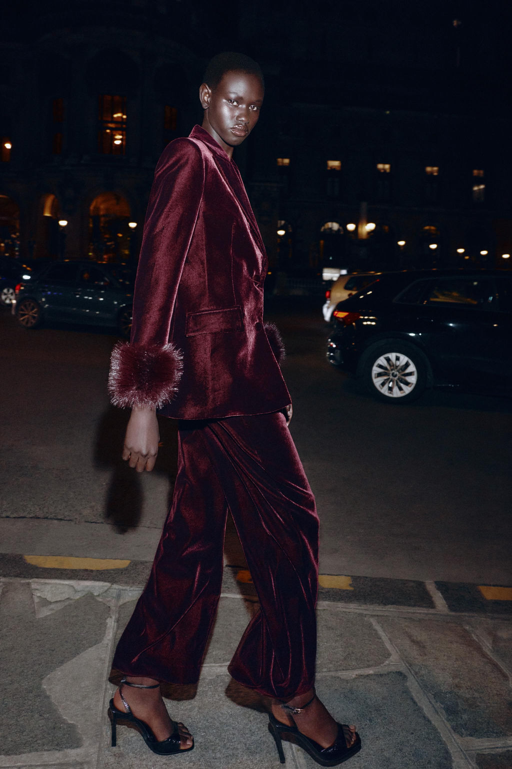 VELVET WIDE-LEG TROUSERS - Zara фото 4