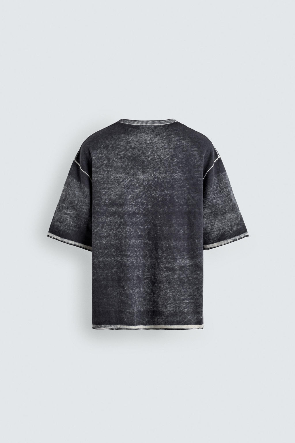CAMISETA PUNTO ESTAMPADO LAVADO / Azul lavado - Zara фото 8