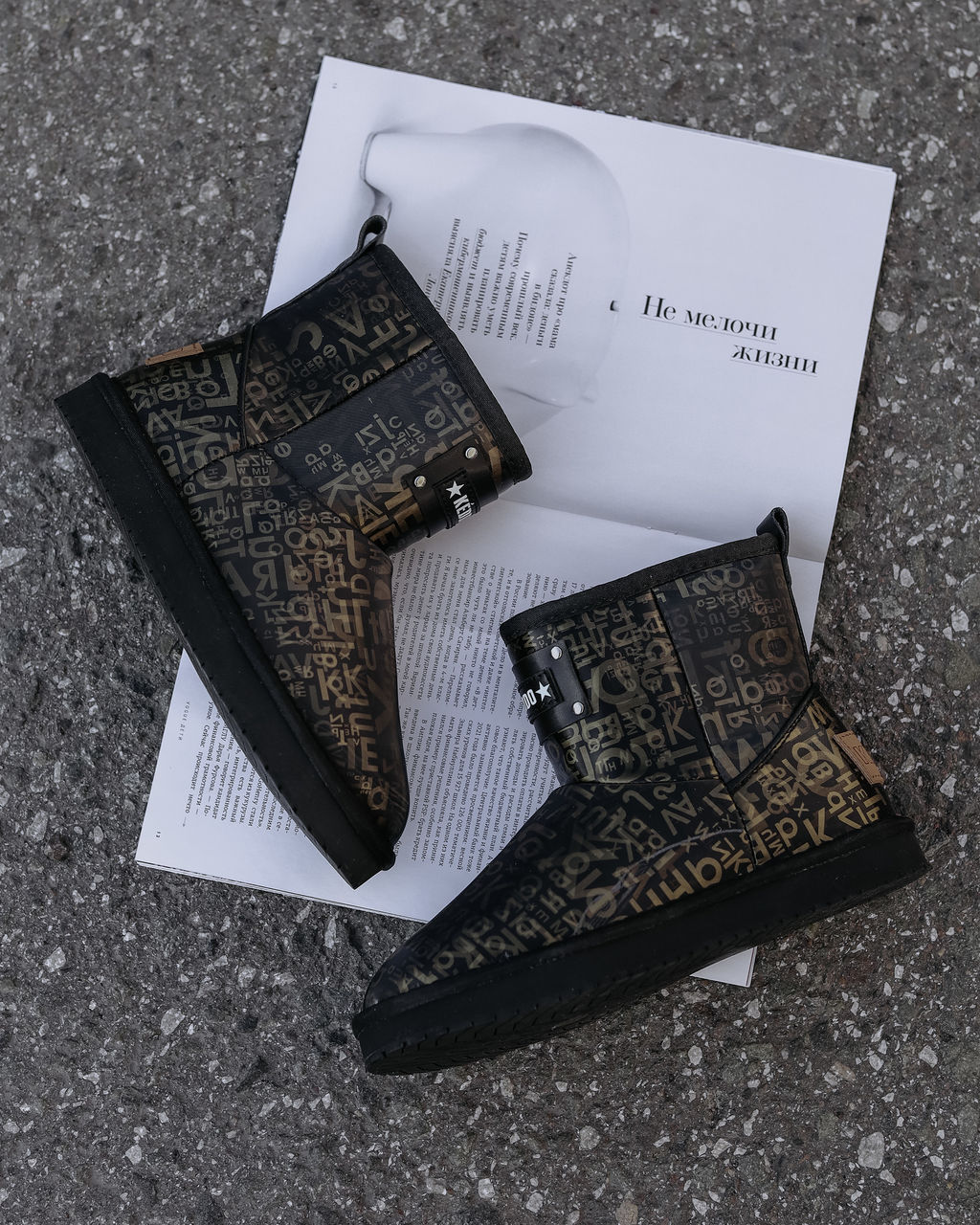 УГГИ зимние, черный/золото (36-41) - Inzibe фото 2