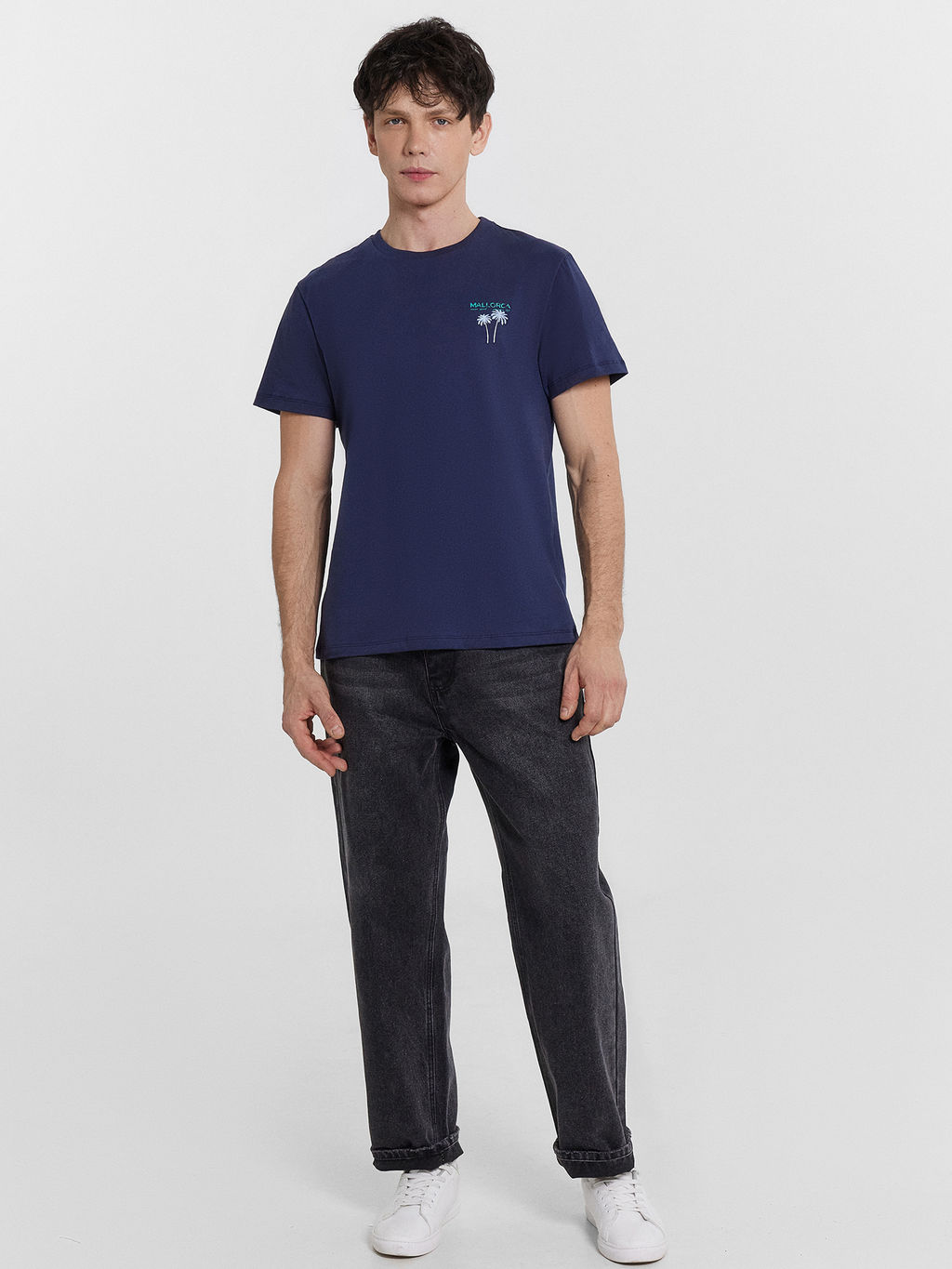 Футболка мужская синяя с принтом Mallorca - Mark formelle фото 3
