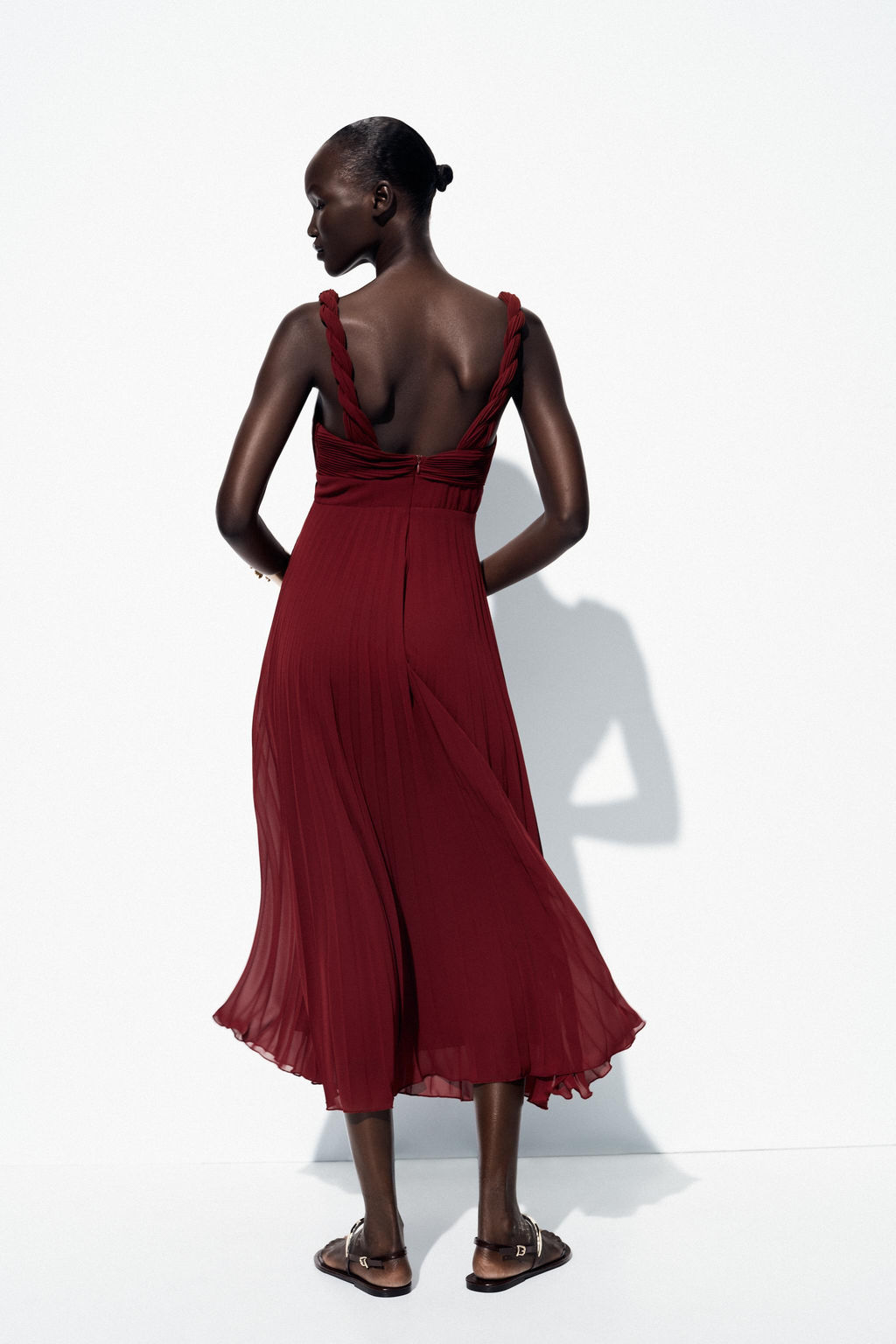 PLEATED MIDI DRESS - Zara фото 6
