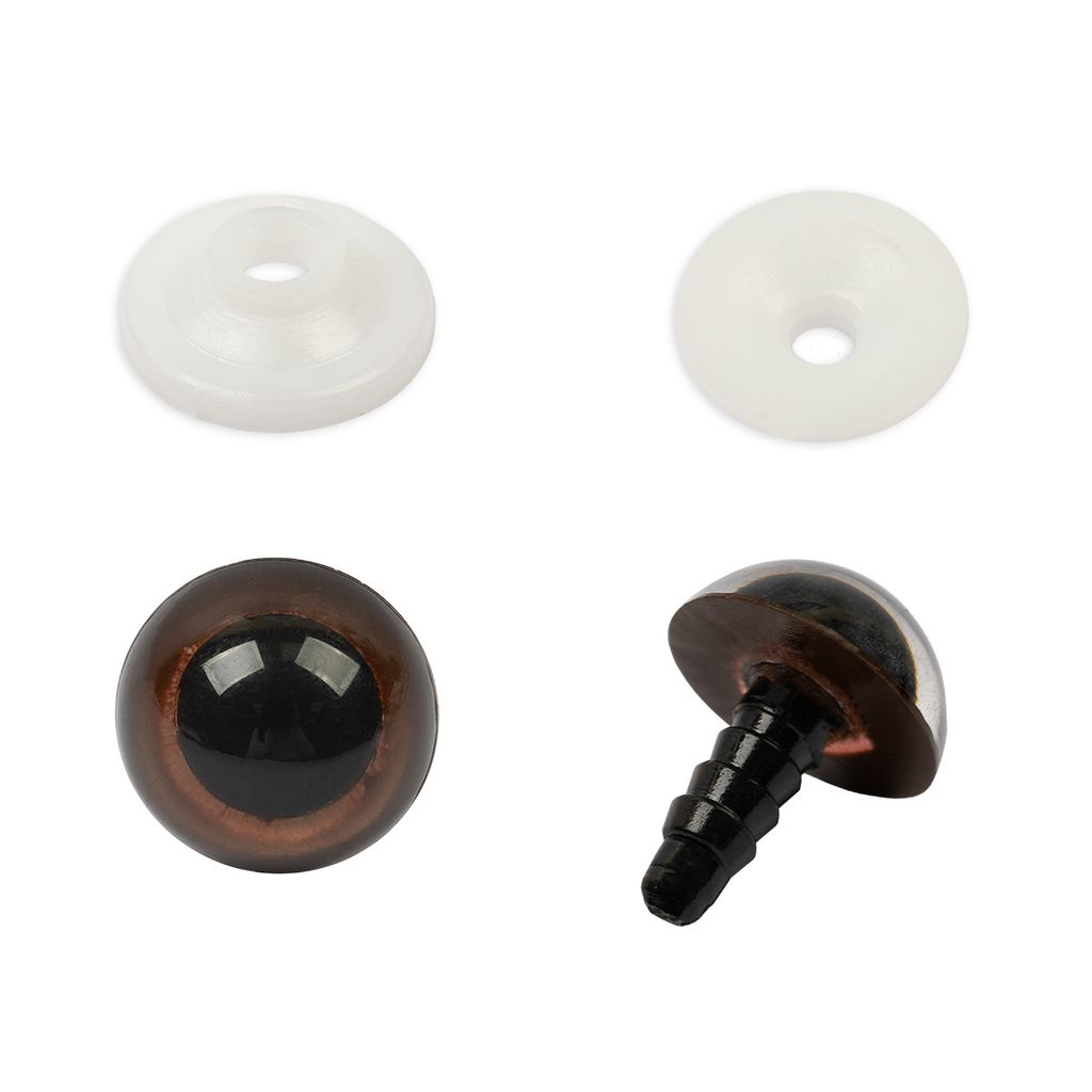 HobbyBe PGKS-16 Глаза кристальные с фиксатором d 16 мм 5 х 2 шт. коричневый