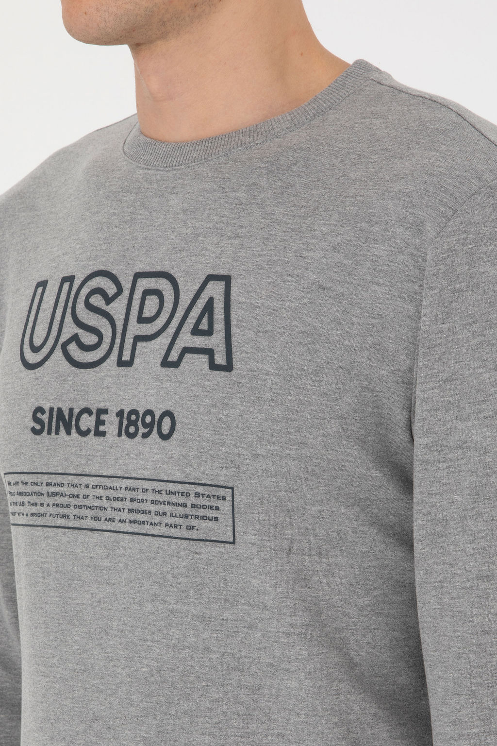 Erkek Gri Melanj Sweatshirt - U.s. polo assn фото 13
