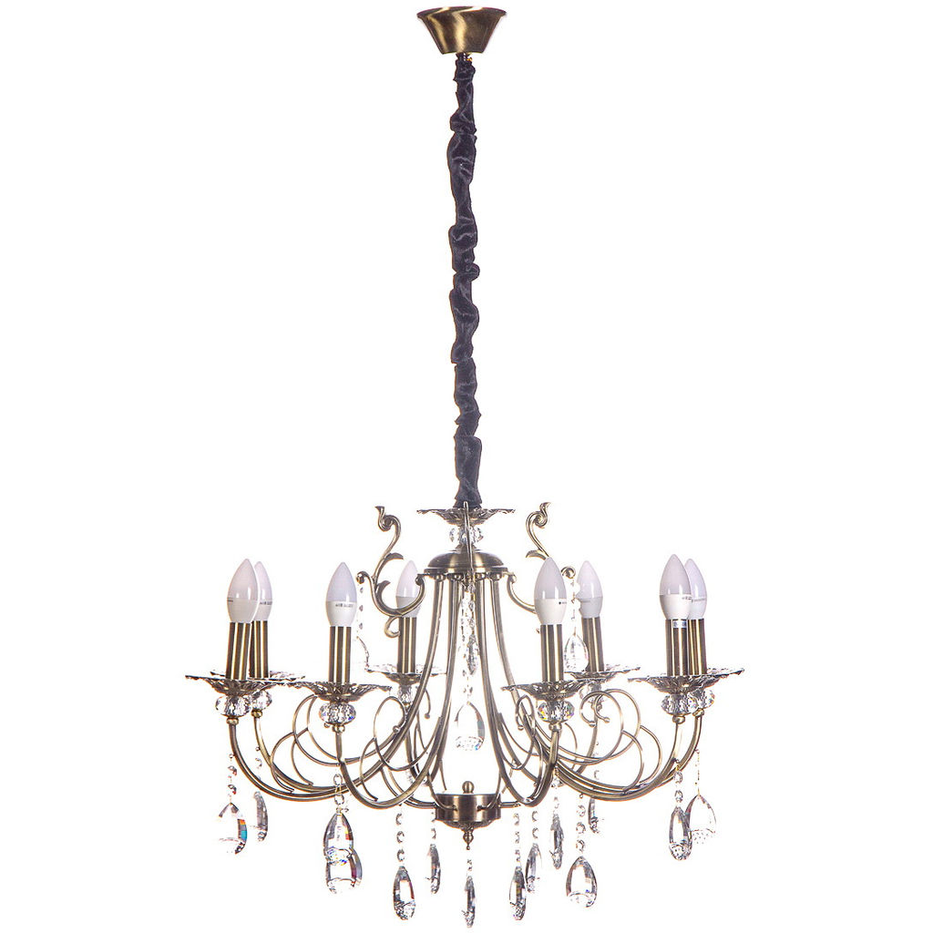 Люстра подвесная в стиле барокко "Arca" 8*40Вт Е14 29-P8504/GB золото