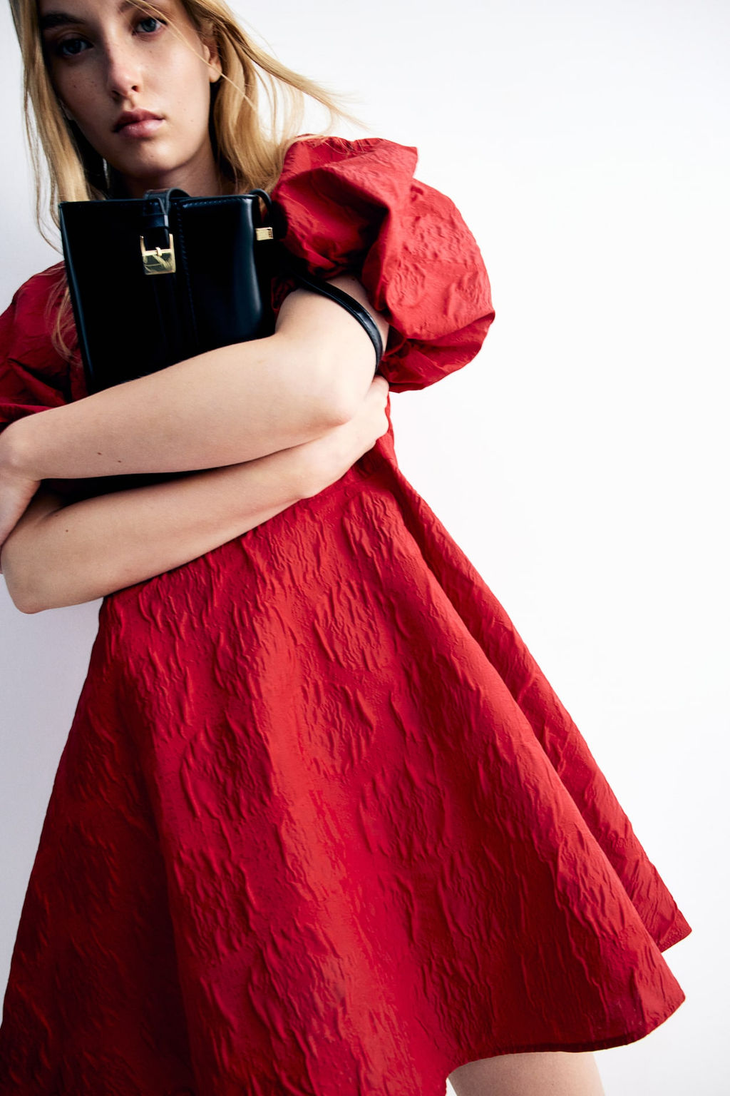 Vestido en tejido jacquard con lazada - H&m фото 3