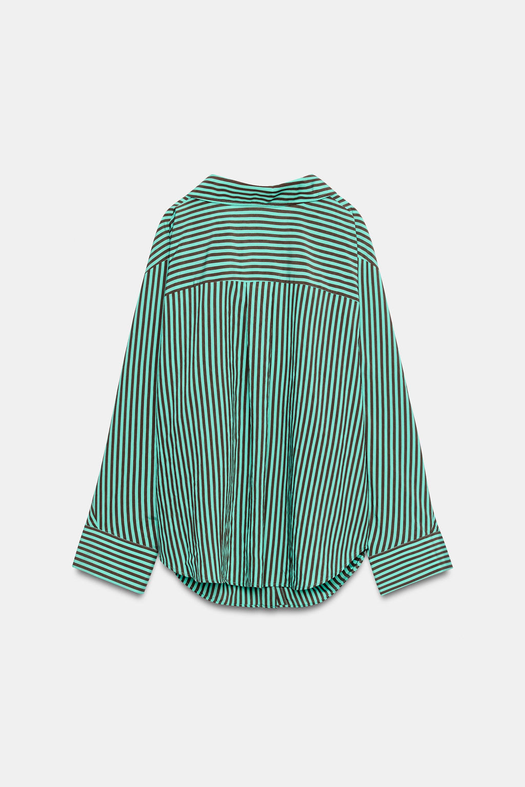 CAMISA OVERSIZE RAYAS / verde lavado