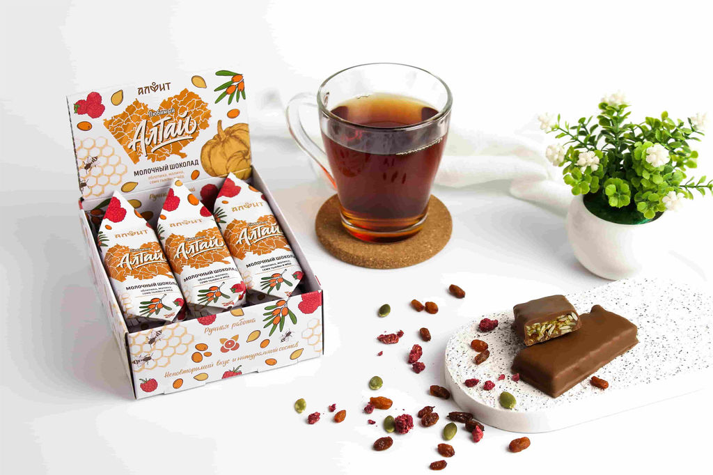 Конфета ручной работы Любимый Алтай молочный горький шоколад Алфит  фото 5