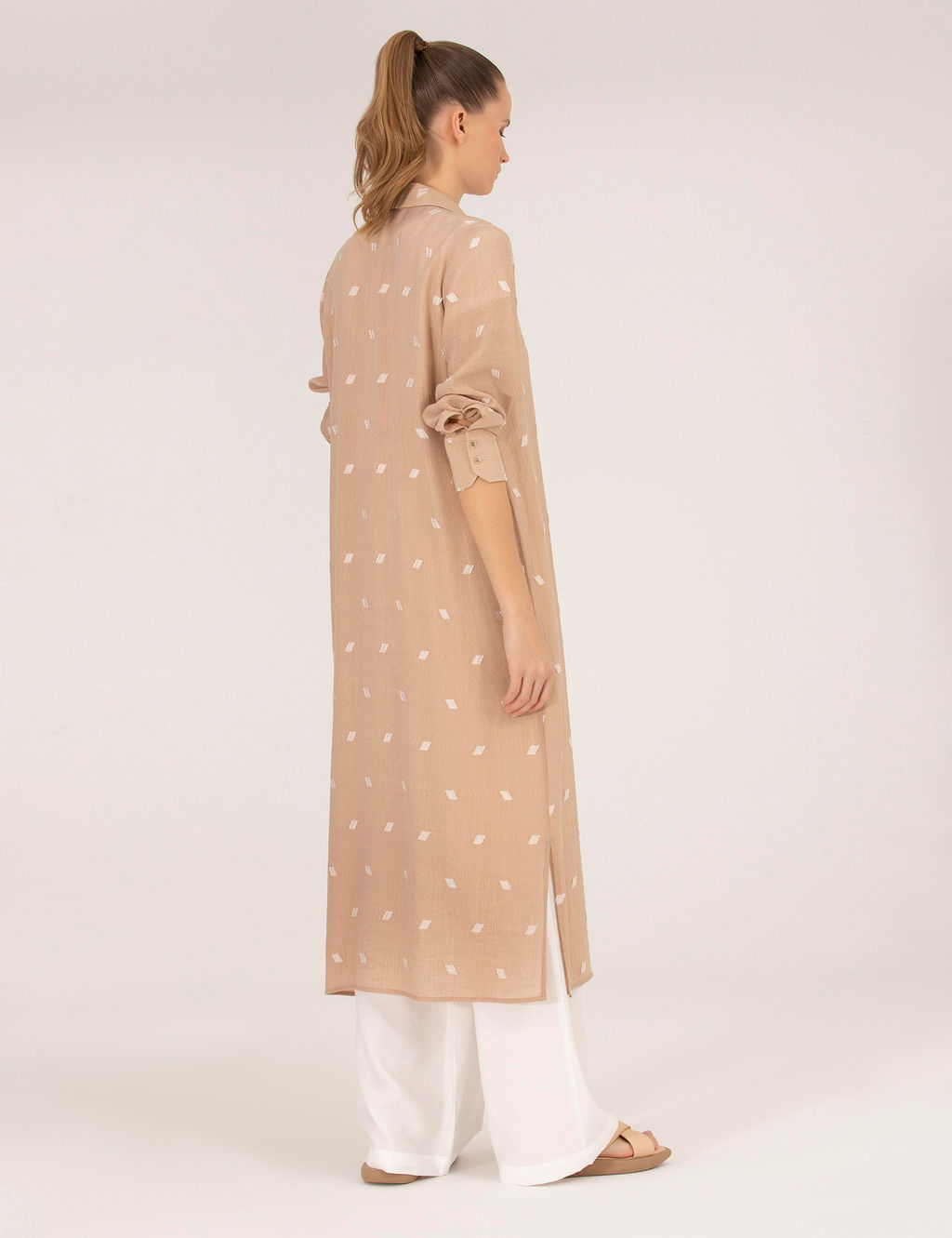 Bej Comfort Fit G_mlek Elbise - Pierre cardin фото 4