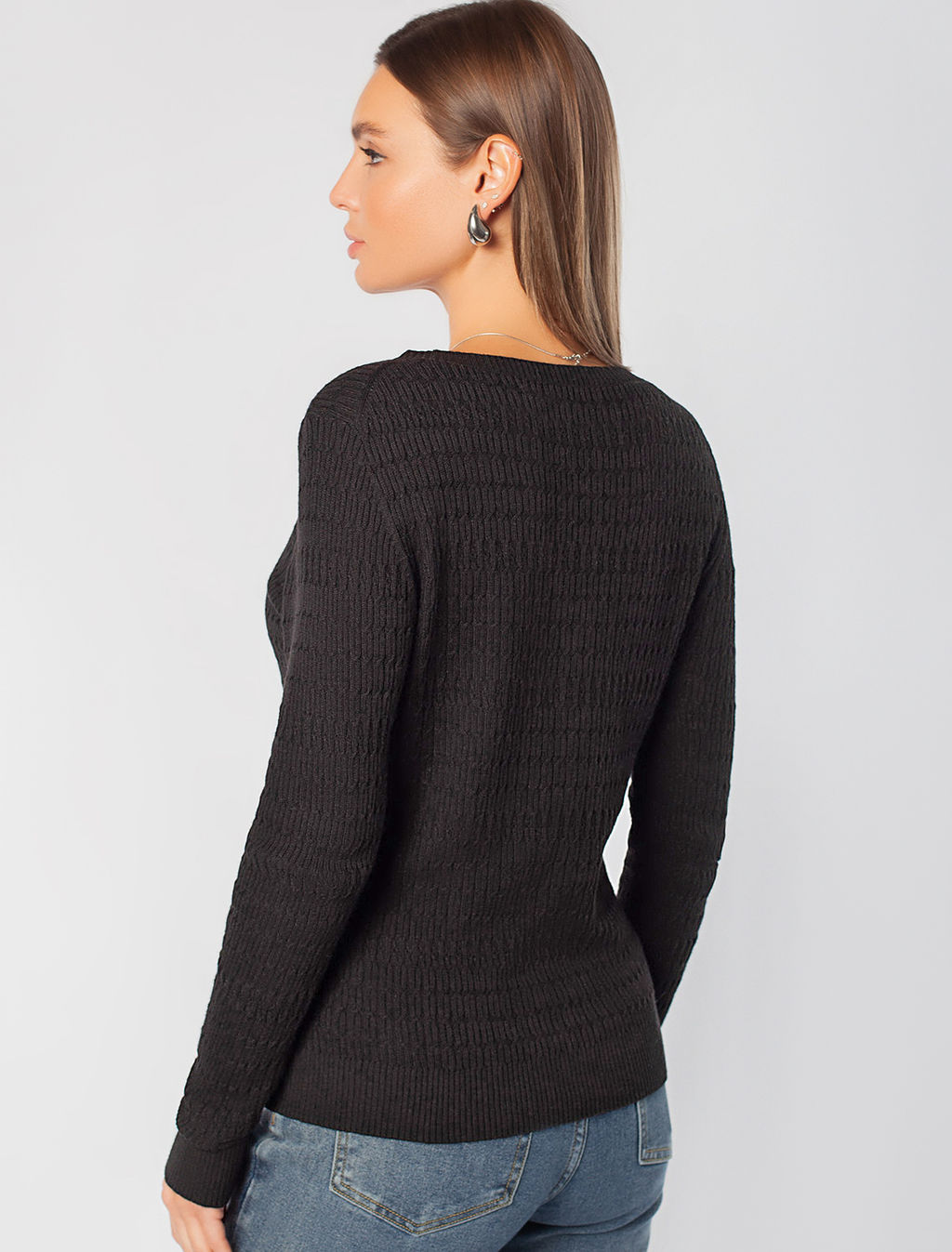 Кардиган тонкой ажурной вязки из хлопка и вискозы - Vilatte фото 4