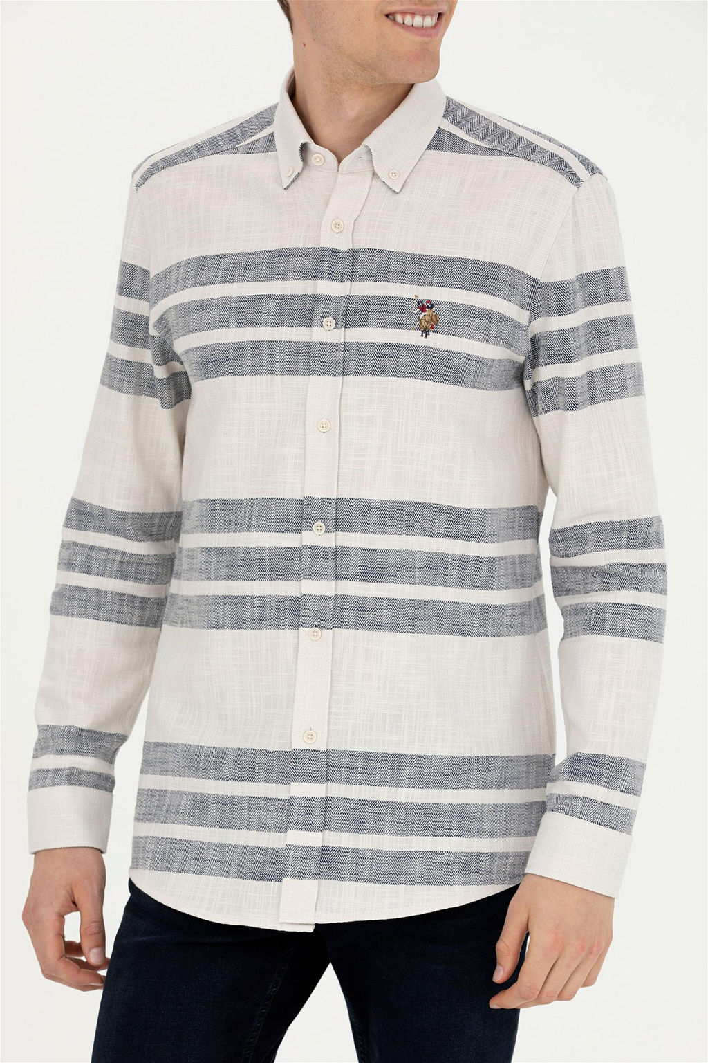 Мужская рубашка с длинным рукавом Stone - U.s. polo assn фото 13