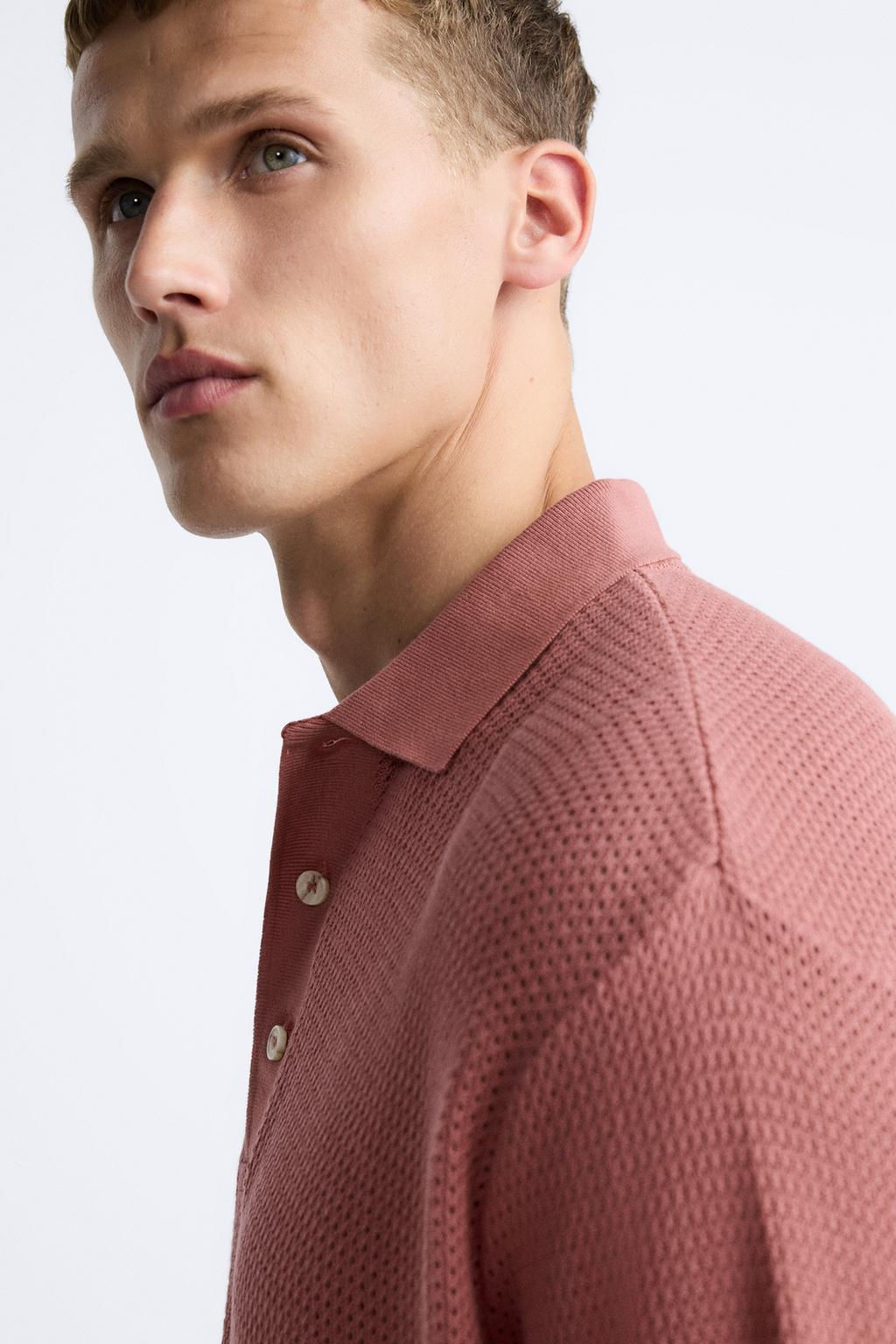OPEN TEXTURED POLO SHIRT - Zara фото 8