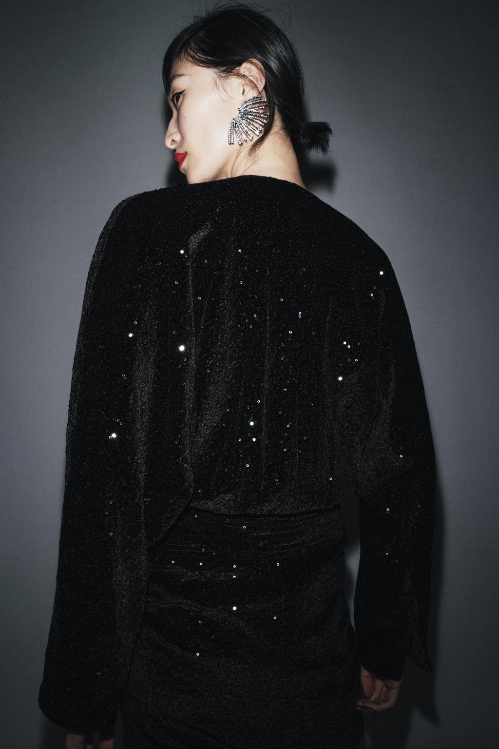 ZW COLLECTION SEQUIN SHOULDER PAD DRESS - Zara фото 2