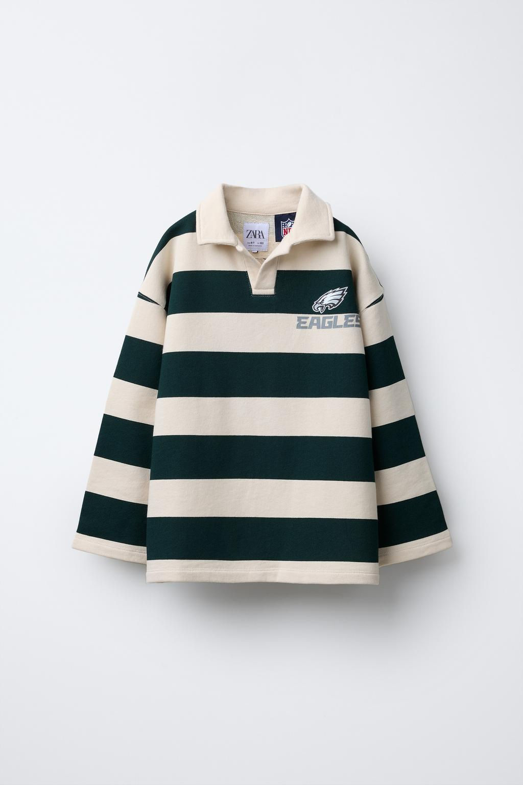 PHILADELPHIA EAGLES  NFL STRIPED POLO SWEATSHIRT - Zara фото 2