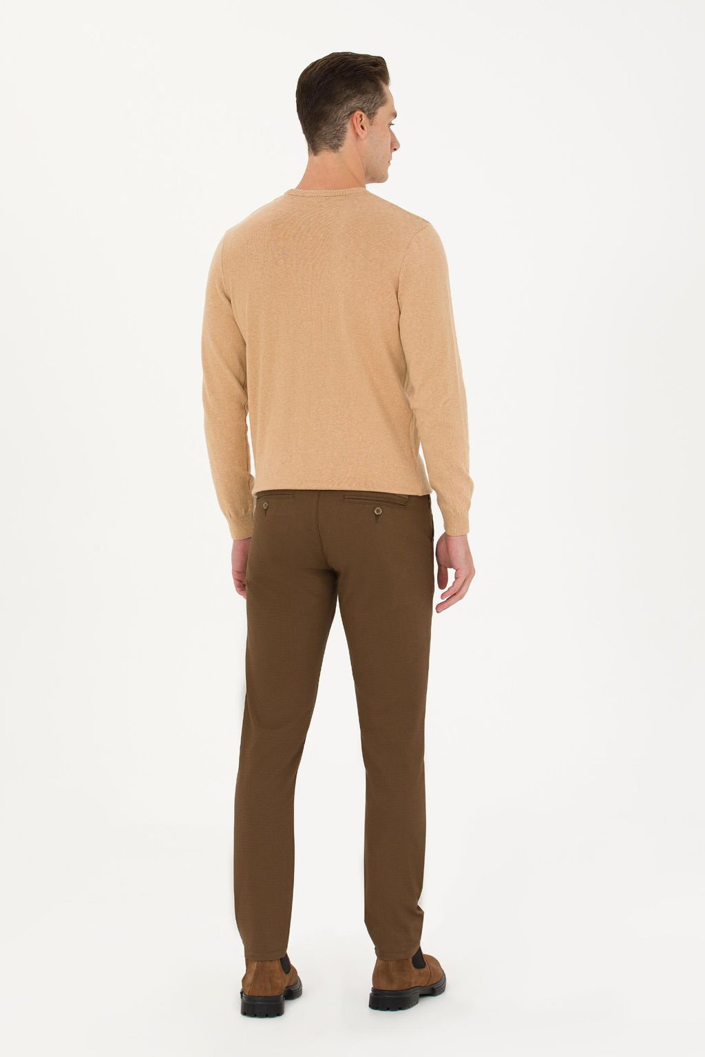 Erkek Slim Fit Coconut Kanvas / Chino Pantolon