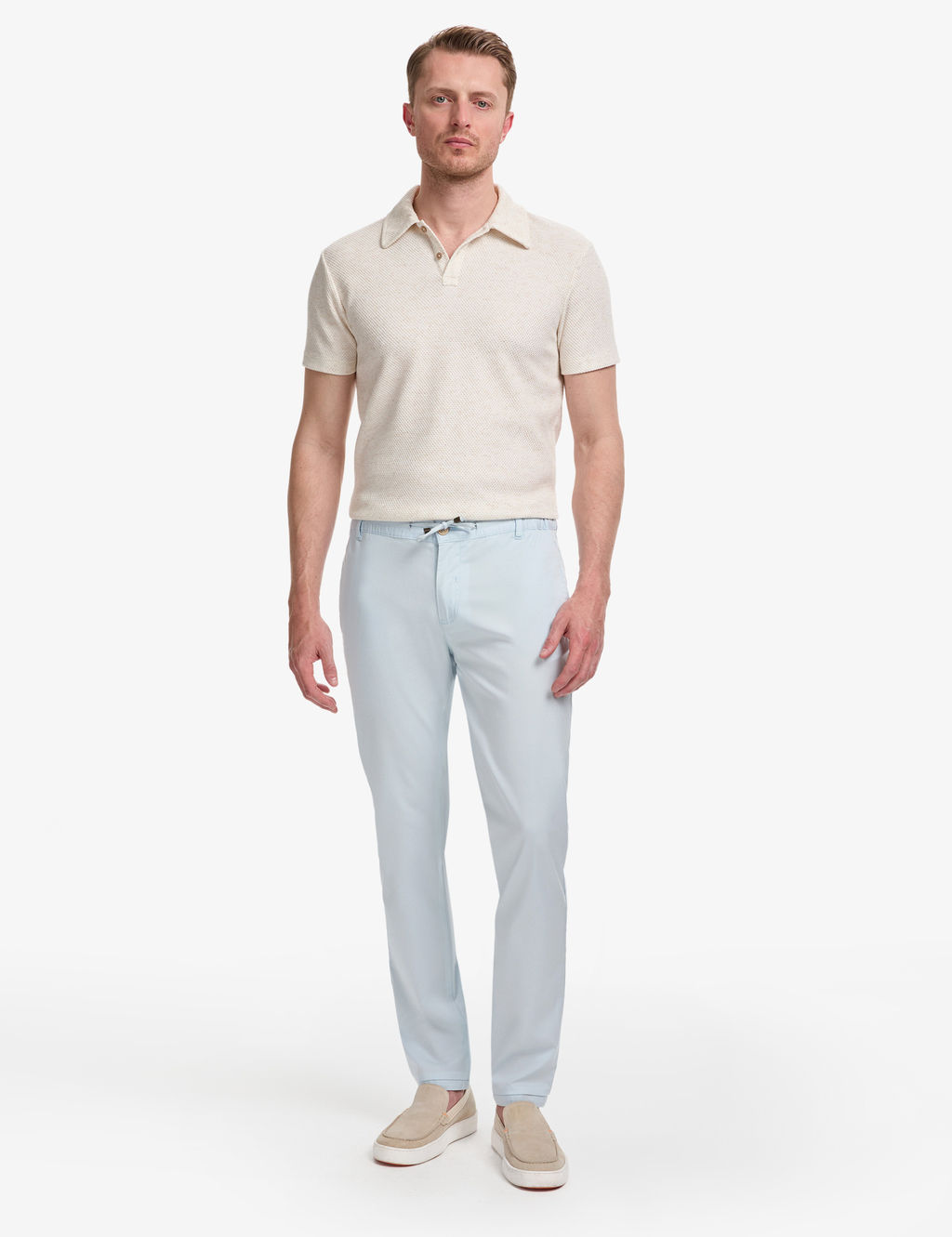Mavi Slim Fit Beli Lastikli _pli Kanvas Pantolon