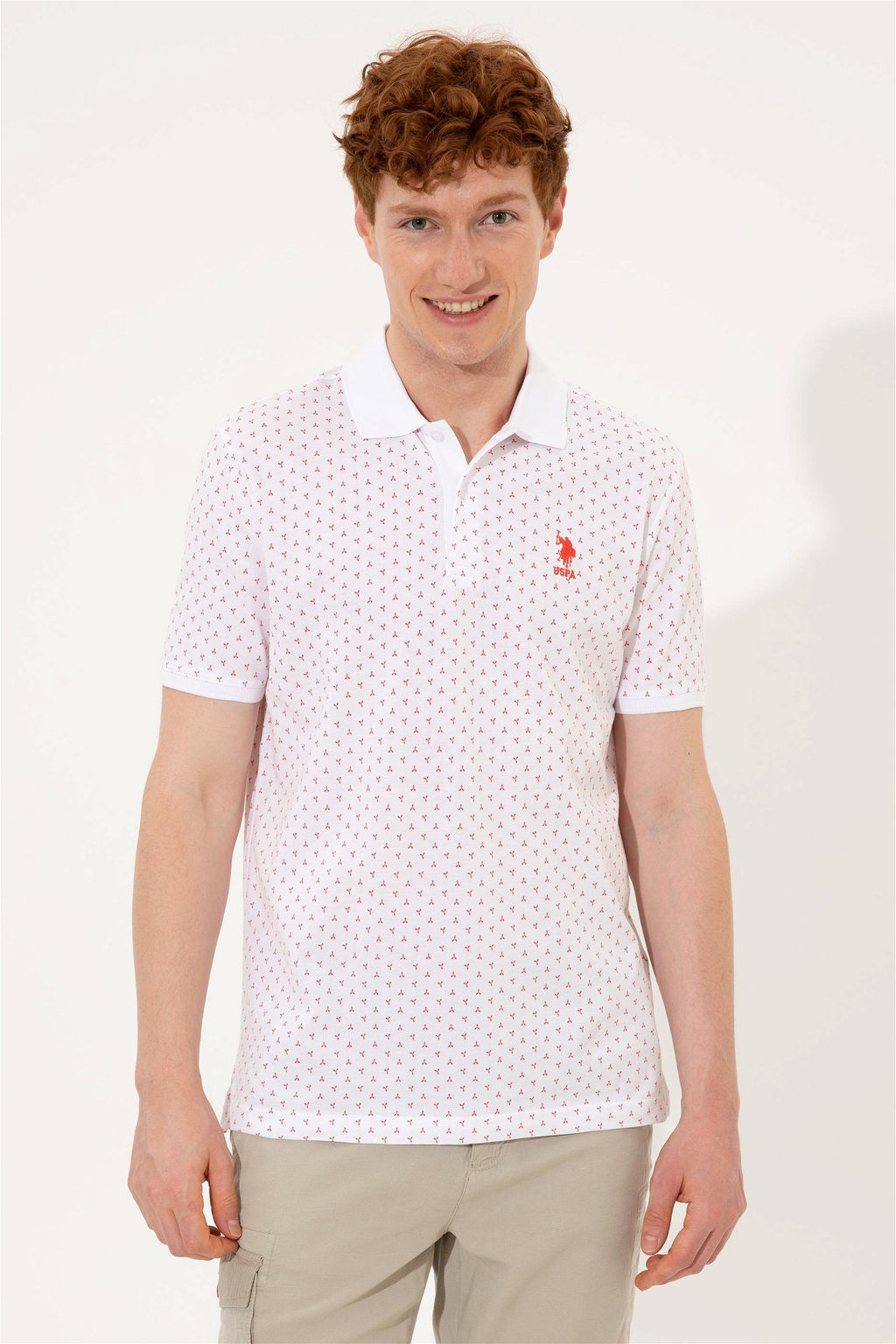 U. S. Polo Assn Мужская красная футболка с воротником-поло - U.s. polo assn фото 7