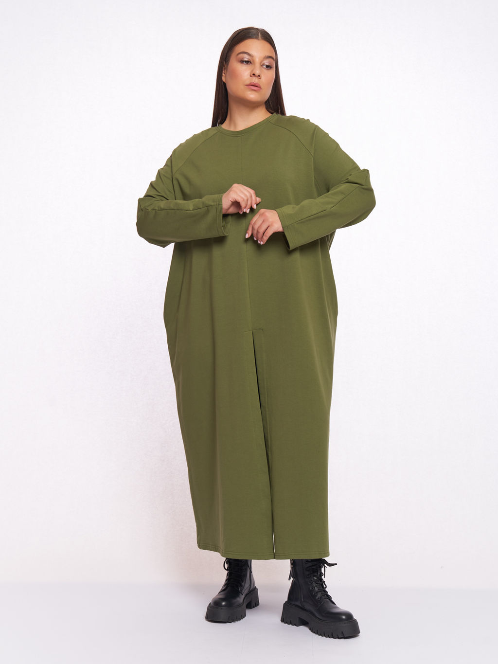 Платье с разрезом спереди PP57102GRN30 - Артесса фото 4